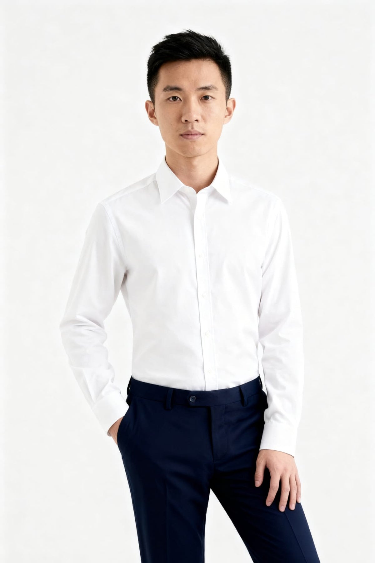 Non-Iron Easy Care Smart Fit Poplin Shirt