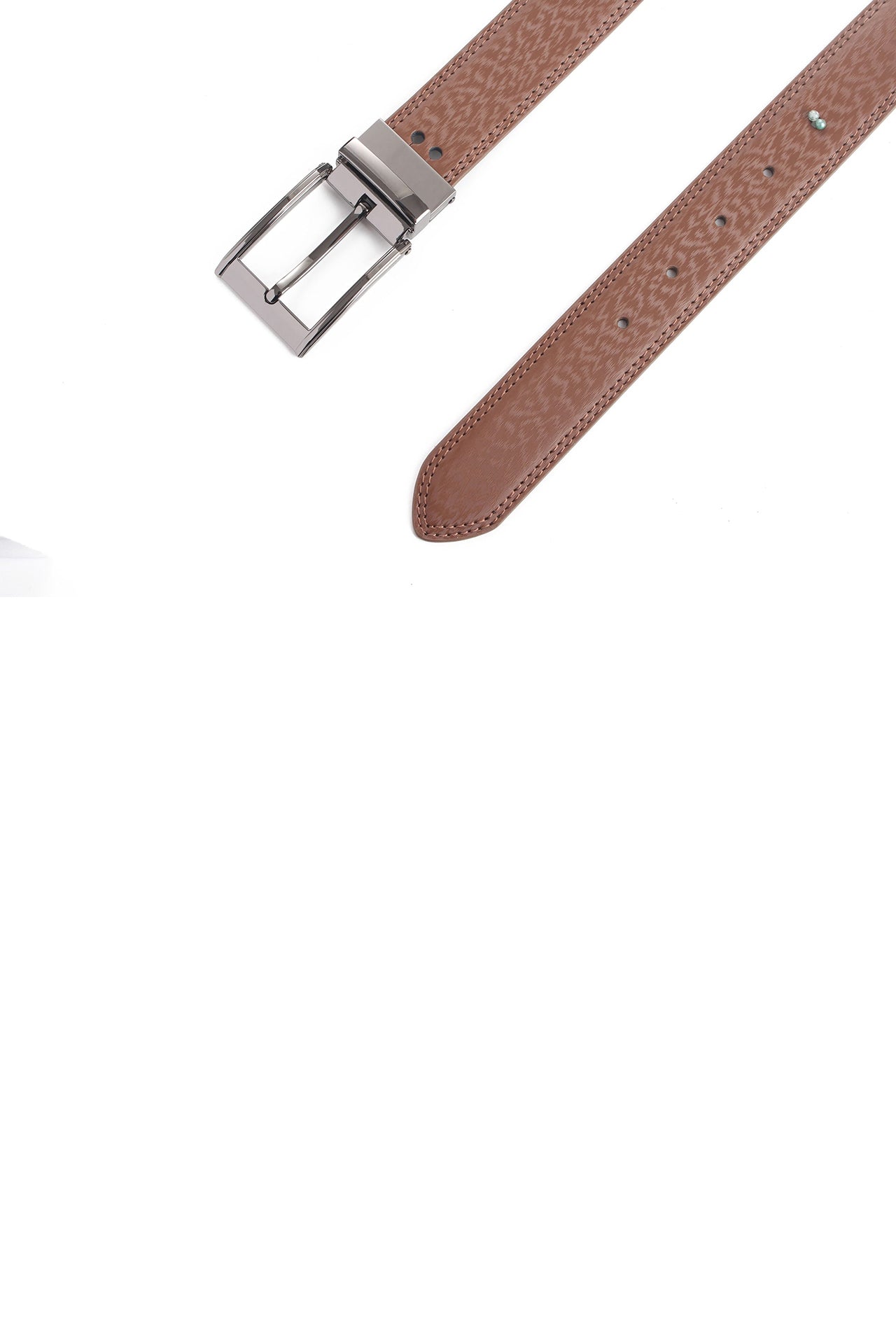 35mm Chocolate Genuine Split Leather Reversible Belt