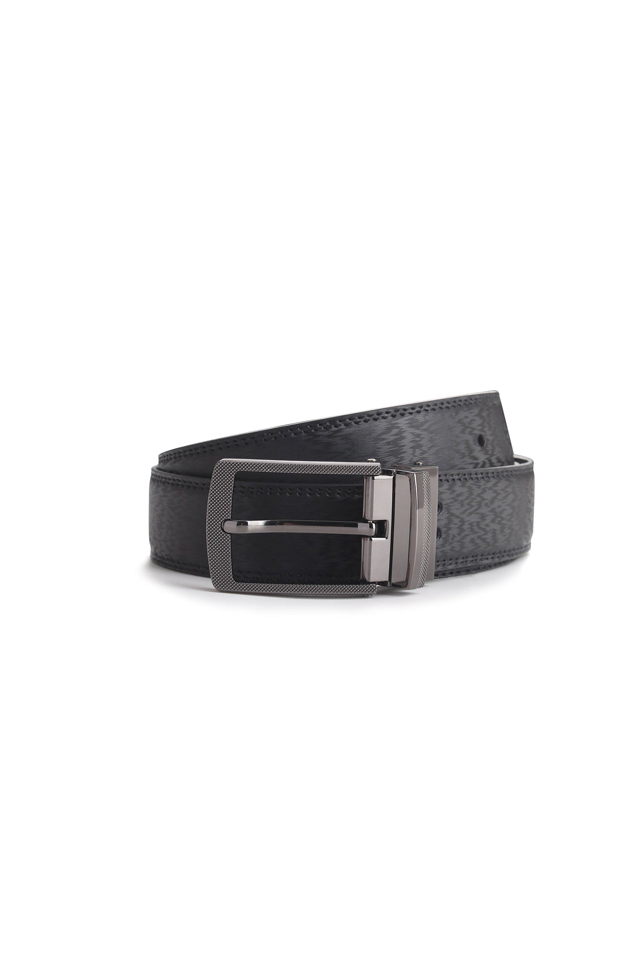 35mm Black Genuine Split Leather Reversible Belt-35mm [Without Buckle]