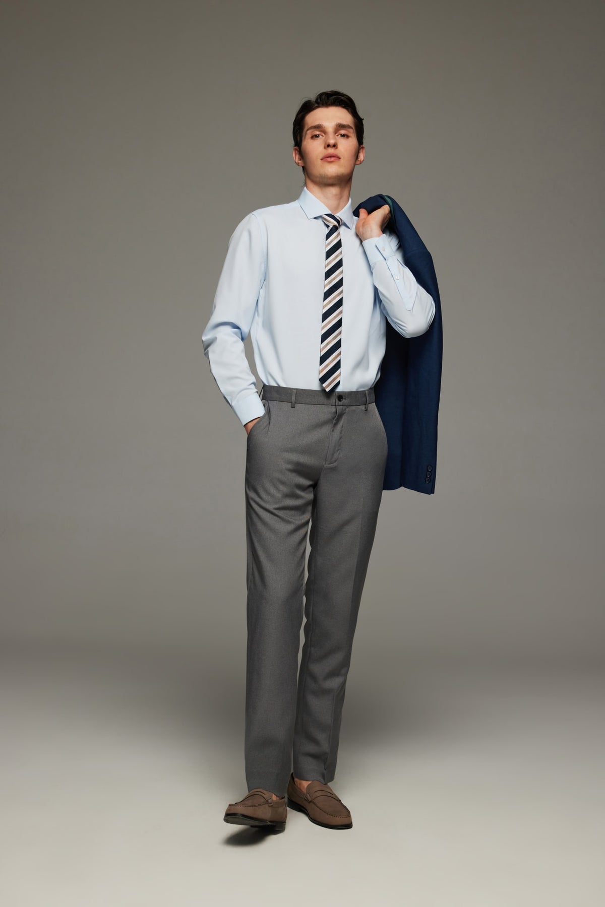 G2000 - Shirts - Non-Iron Dry Smart Fit Poplin Shirt - Smart - Platinum Mist