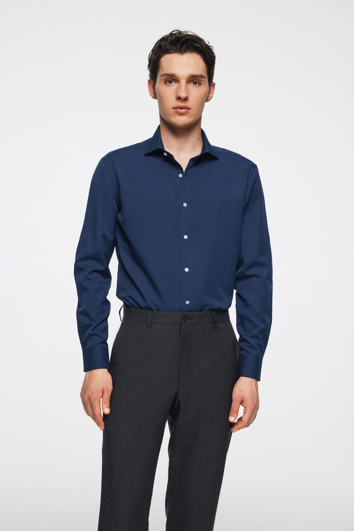 Non-Iron Dry Poplin Smart Fit Long Sleeve Shirt