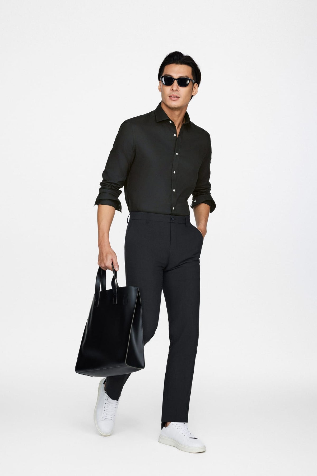 Easy Care Cotton Blend Oxford Smart Fit Long Sleeve Shirt