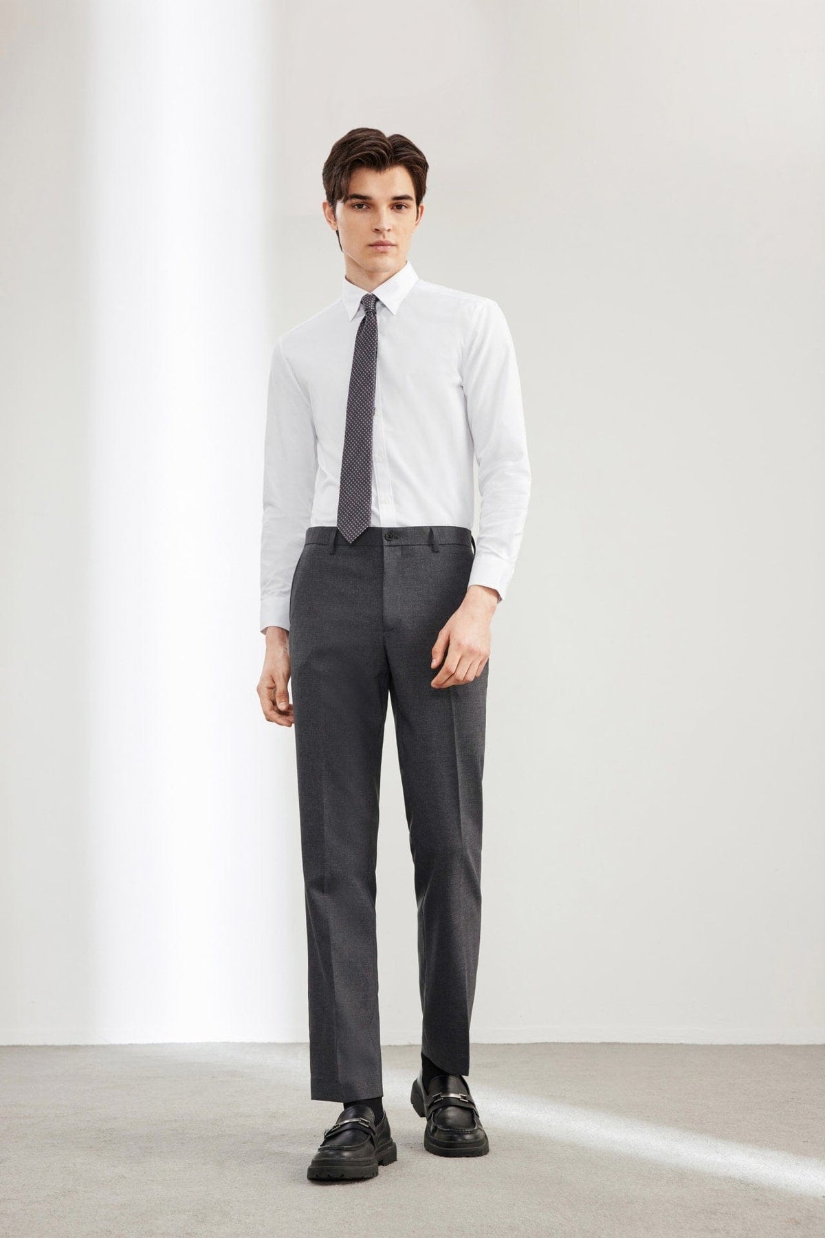 G2000 - Shirts - Non-Iron Easy Care Dot Texture Smart Fit Shirt - White - Smart