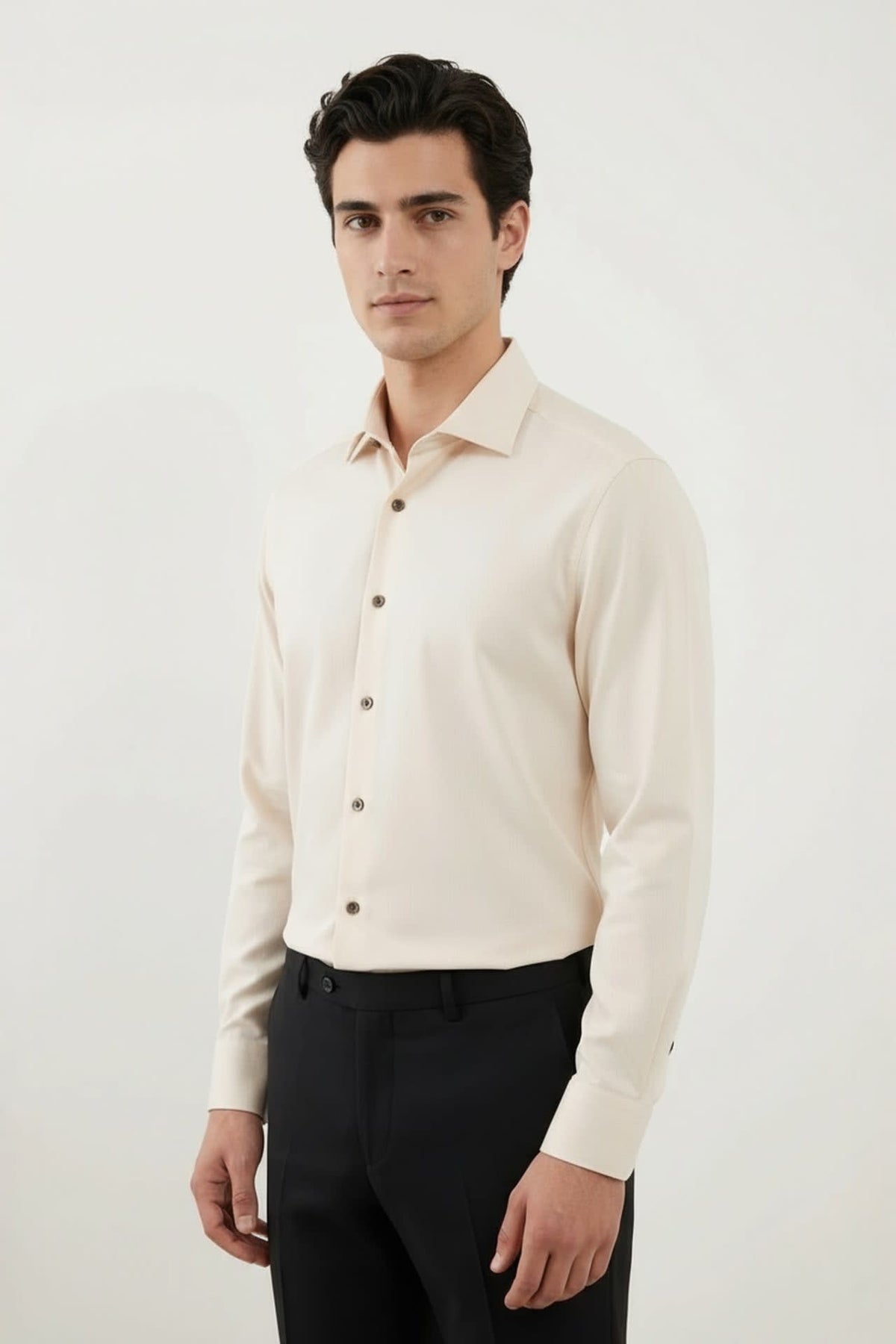 G2000 - Shirts - Non-Iron Dry Stretch Texture Stripe Smart Fit Long Sleeve Shirt