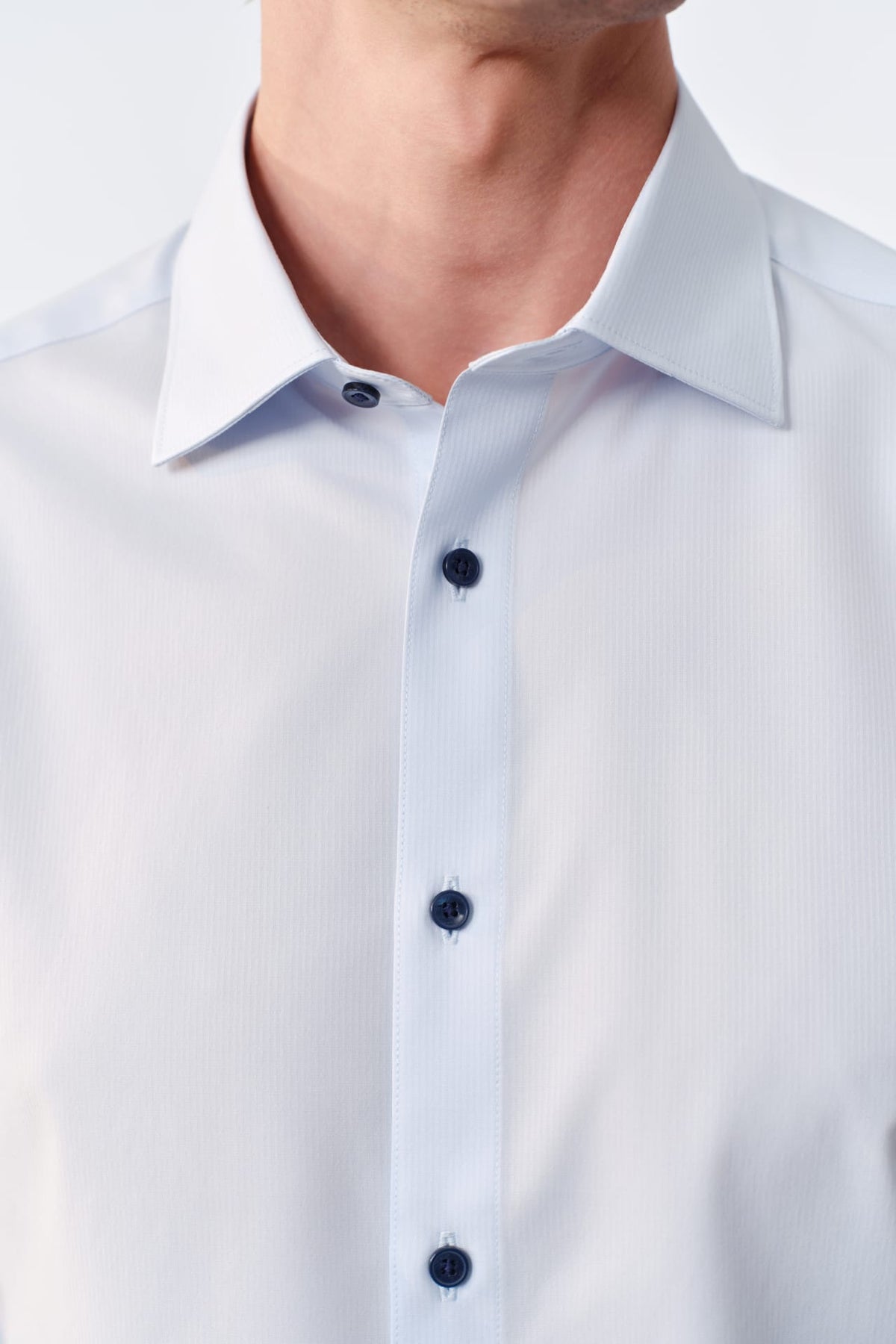 G2000 - Shirts - Non-Iron Dry Stretch Texture Stripe Smart Fit Long Sleeve Shirt