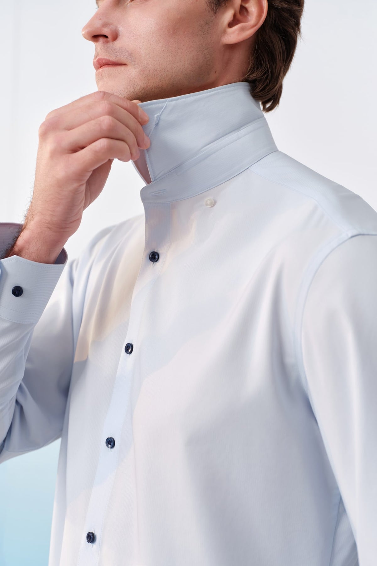 G2000 - Shirts - Non-Iron Dry Stretch Texture Stripe Smart Fit Long Sleeve Shirt