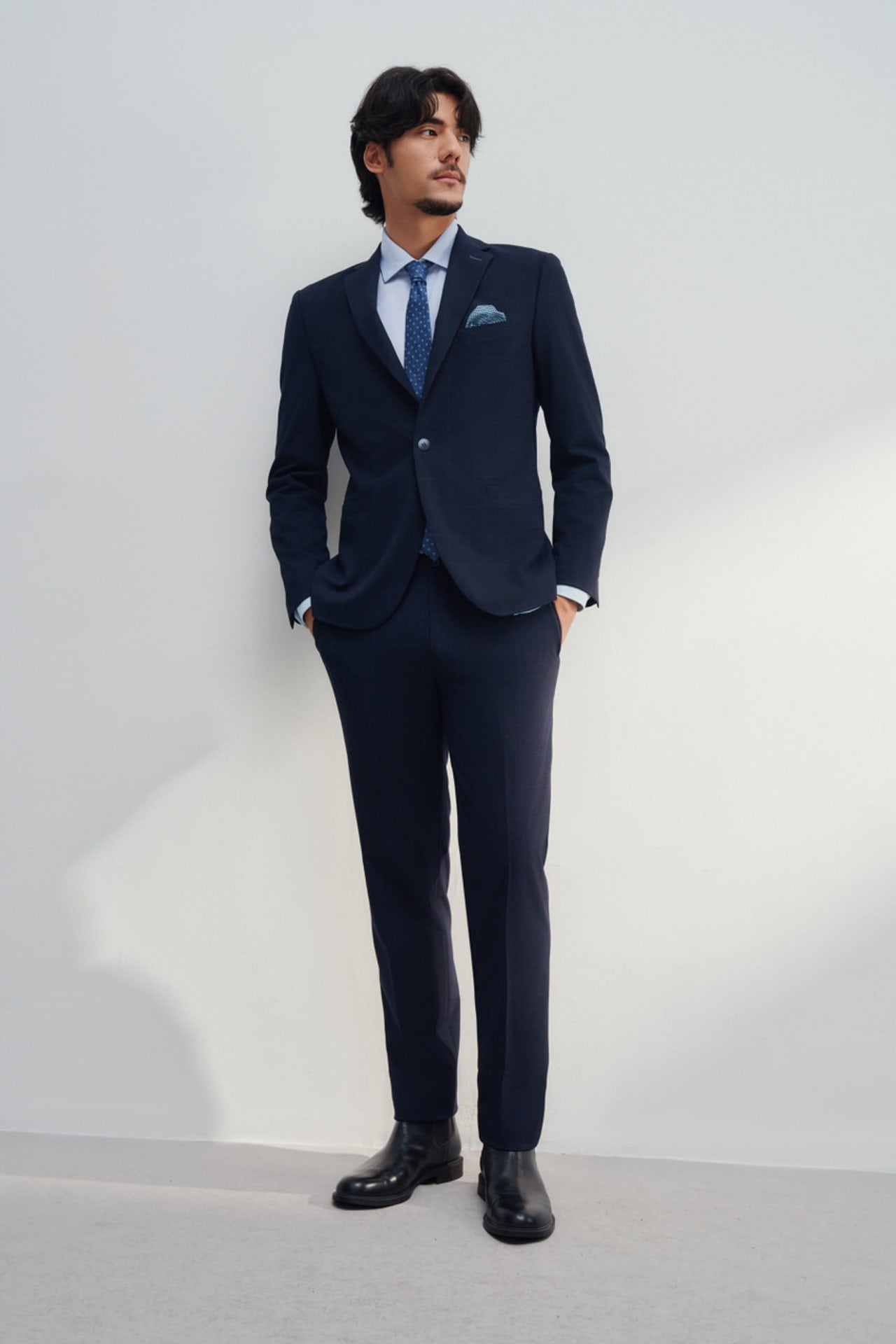 Anti-Bacterial Slim Fit Check Suit Blazer G2000 Singapore