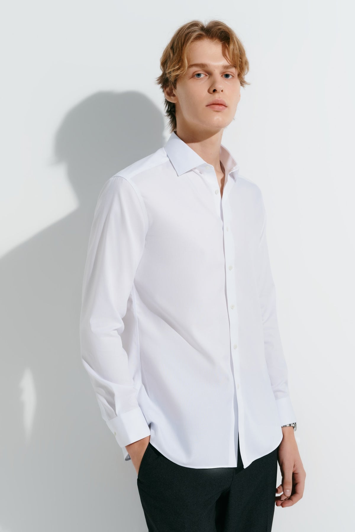 Non-Iron Pure Cotton Oxford Smart Fit Long Sleeve Shirt