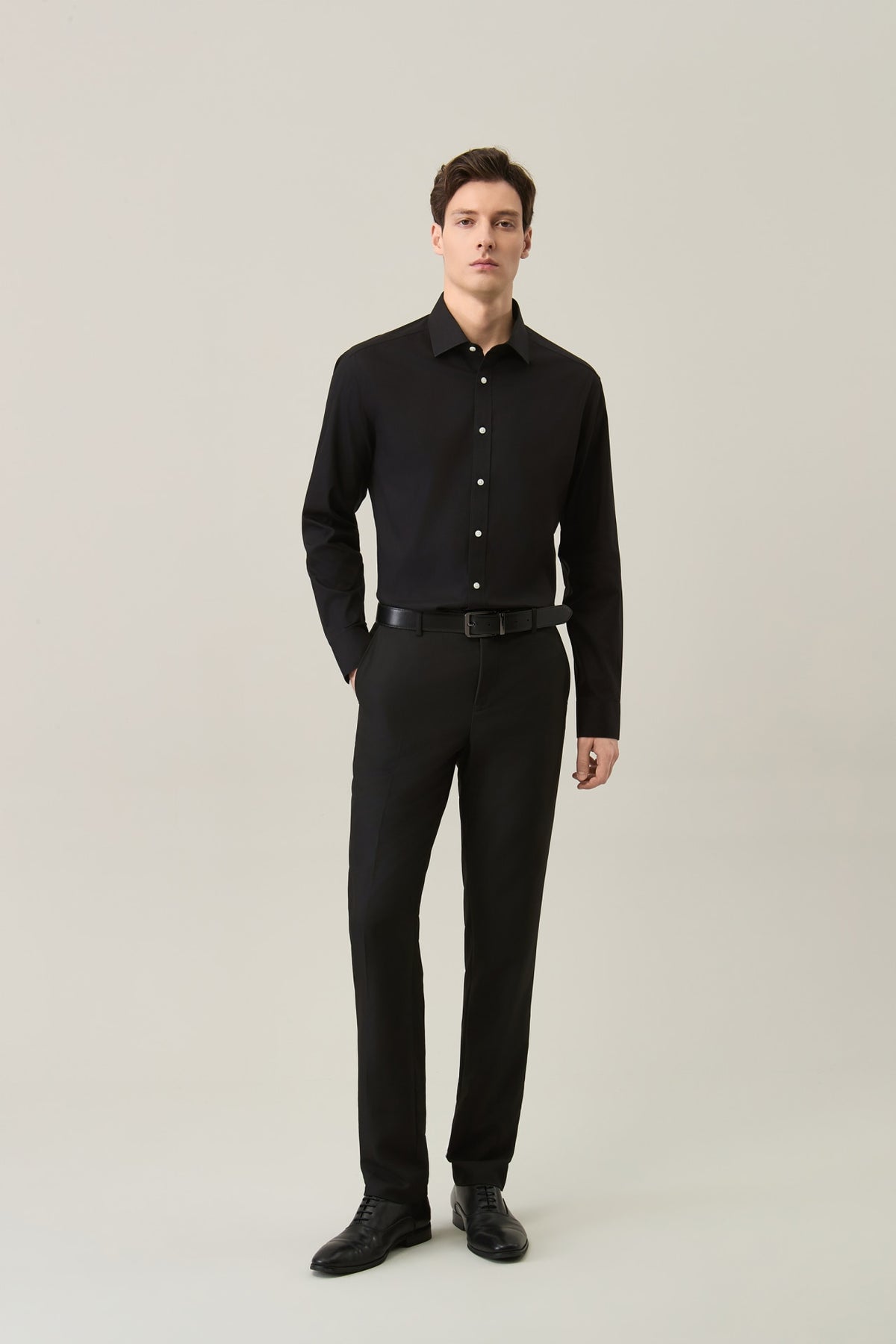 Non-Iron Pure Cotton Oxford Smart Fit Long Sleeve Shirt