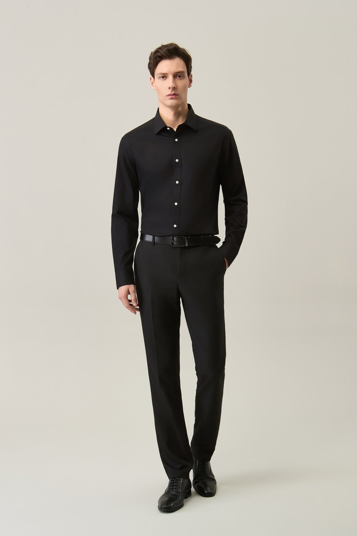 Non-Iron Pure Cotton Oxford Smart Fit Long Sleeve Shirt