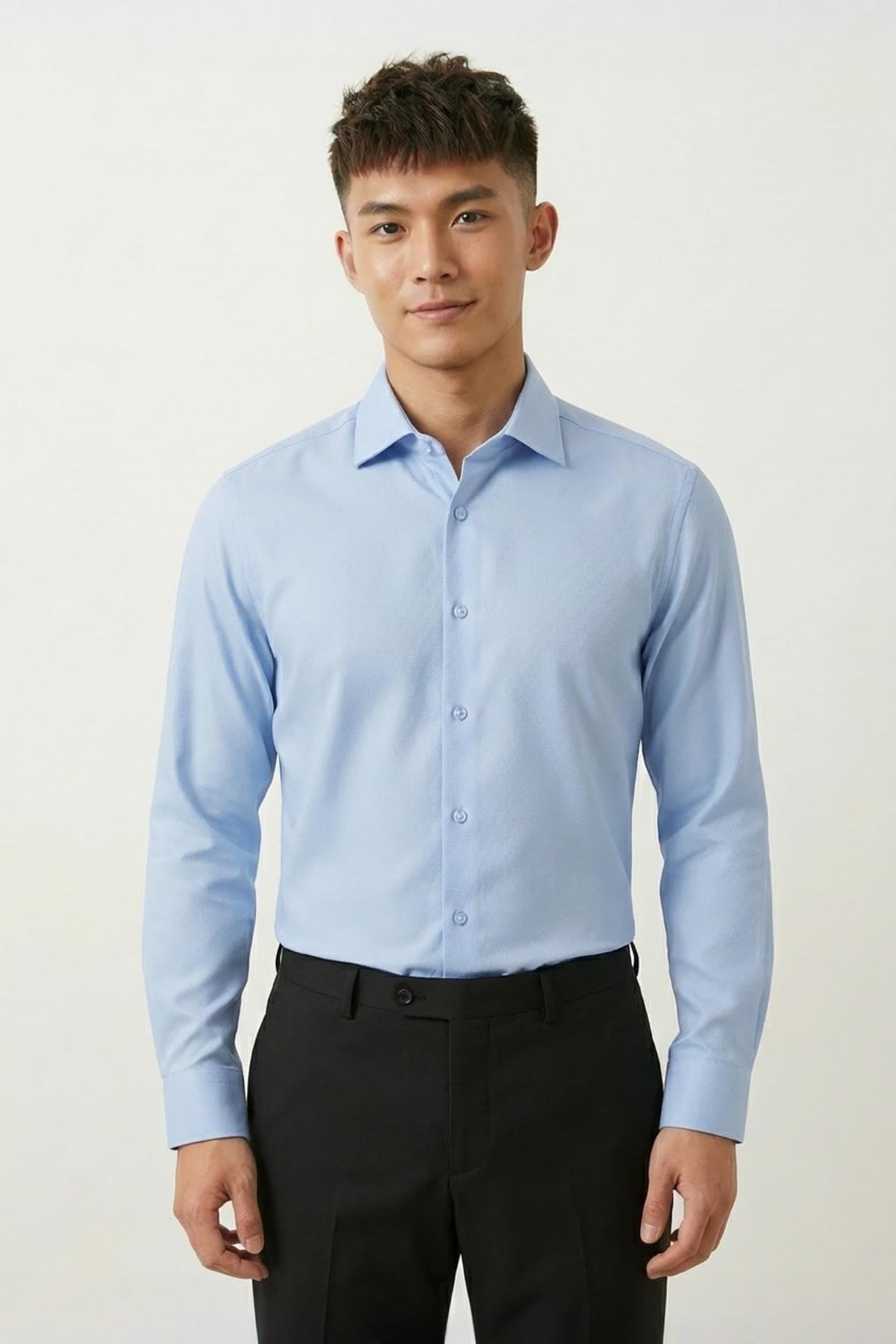 G2000 Shirts Non-Iron Dry Texture Twill Smart Fit Long Sleeve Shirt Halogen Blue Smart