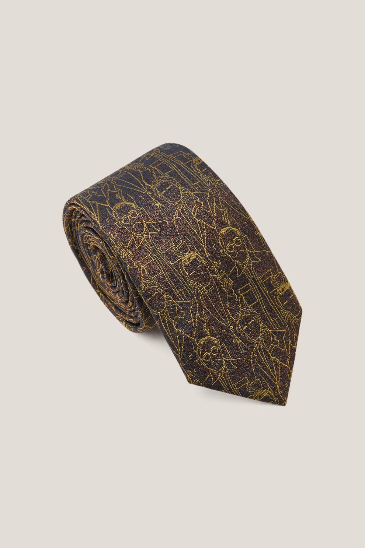 G2000 Neckties Silk Jacquard Pattern Tie Woody Mahogany