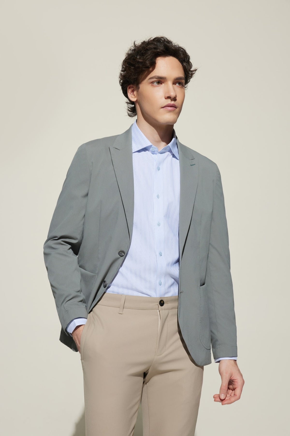 G2000 Suits Seersucker Relax Fit Casual Blazer