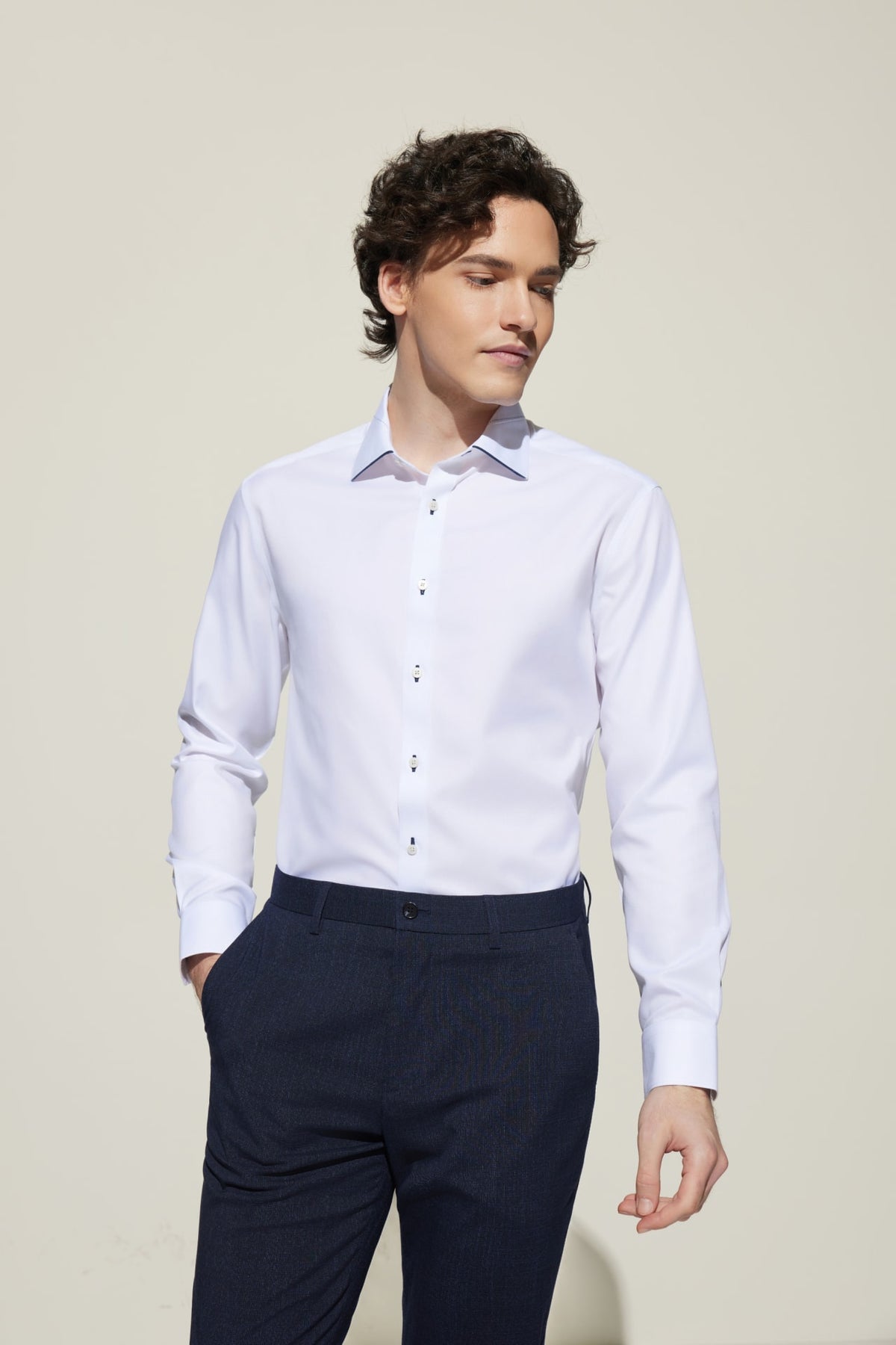 G2000 - Shirts - Non-Iron Premium Cotton Smart Fit Dobby Twill Shirt with Design Detail