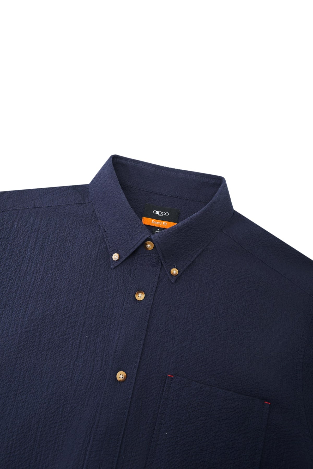 G2000 - Shirts - Cotton Seersucker Smart Fit Casual Shirt with Pocket