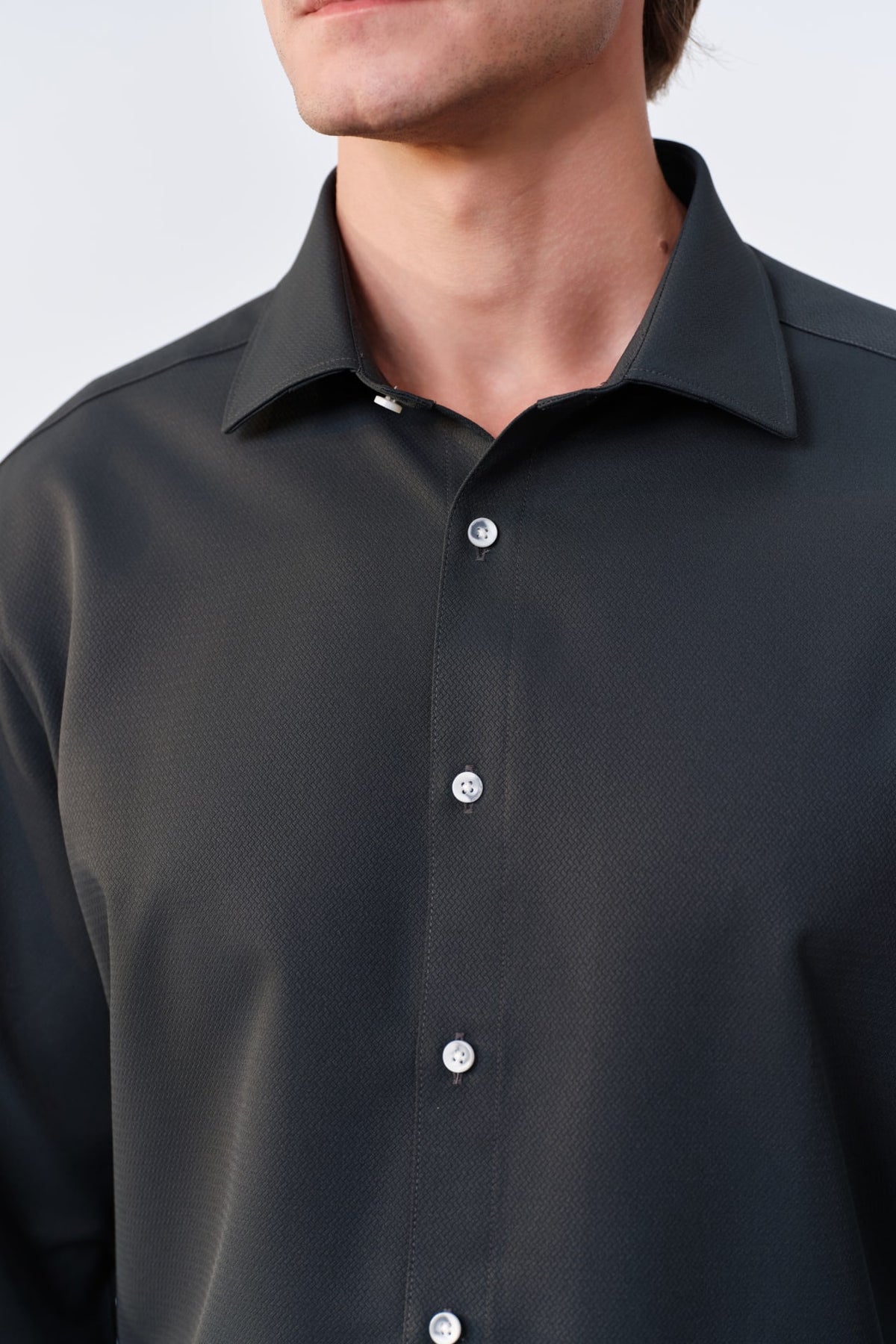 G2000 - Shirts - Non-Iron Dry Multi-Way Stretch Herringbone Smart Fit Long Sleeve Shirt