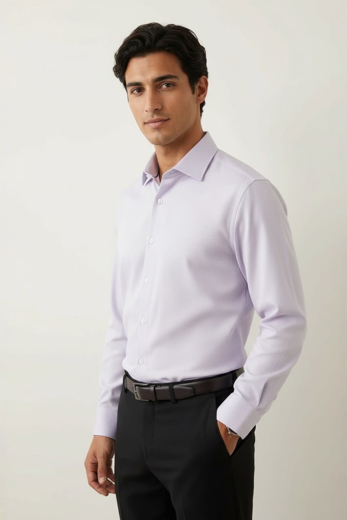 G2000 - Shirts - Non-Iron Dry Multi-Way Stretch Herringbone Smart Fit Long Sleeve Shirt