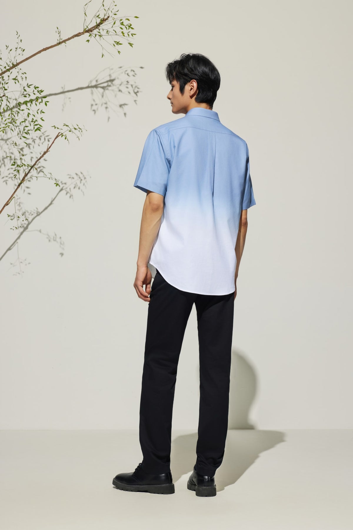 G2000 - Shirts - Cotton Oxford Gradient Digital Print Comfort Fit Short Sleeve Casual Shirt