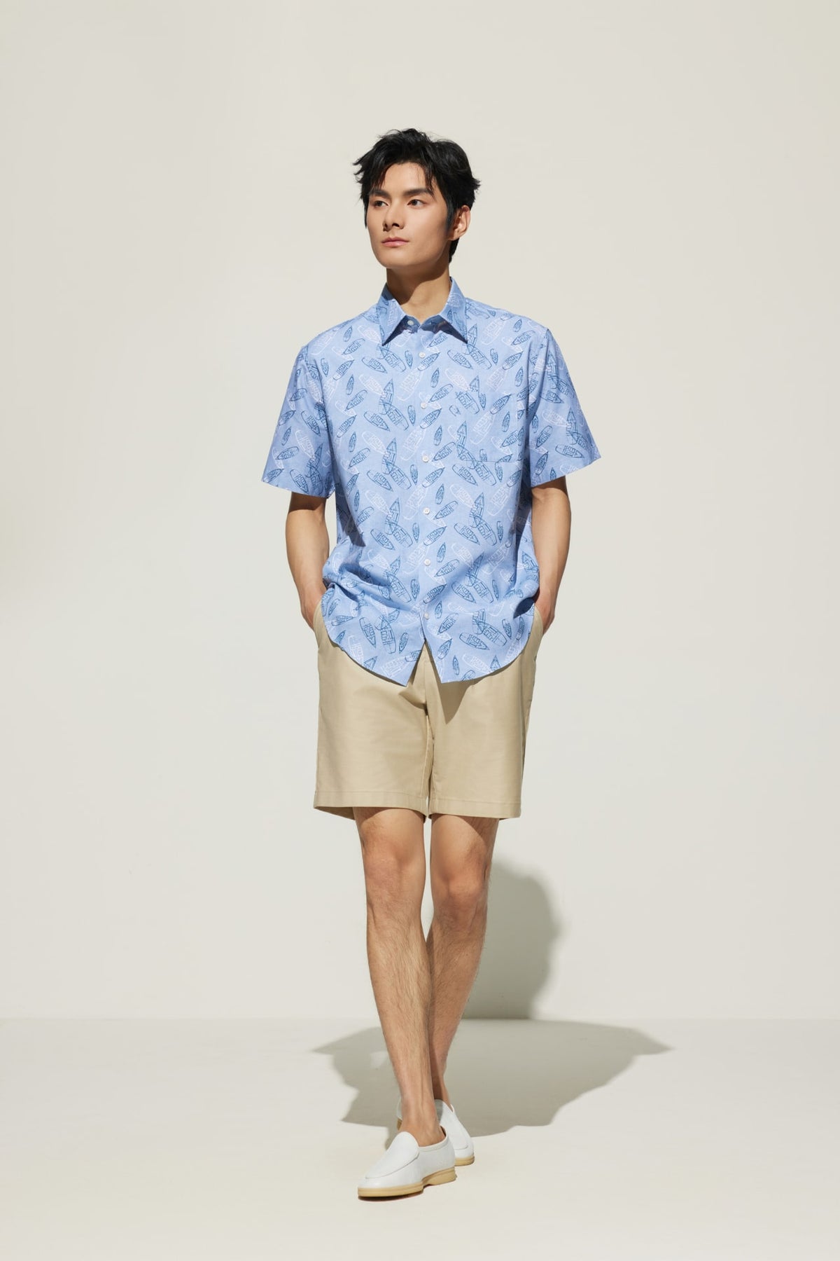G2000 Shirts Cotton Oxford Boat Digital Print Comfort Fit Short Sleeve Casual Shirt Atlantic Voyage Comfort