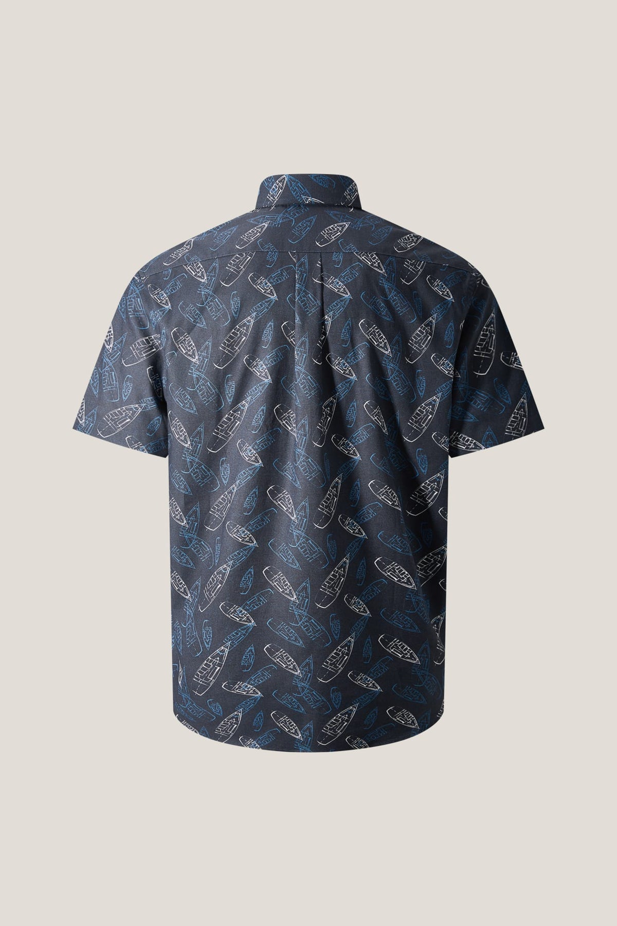 G2000 Shirts Cotton Oxford Boat Digital Print Comfort Fit Short Sleeve Casual Shirt