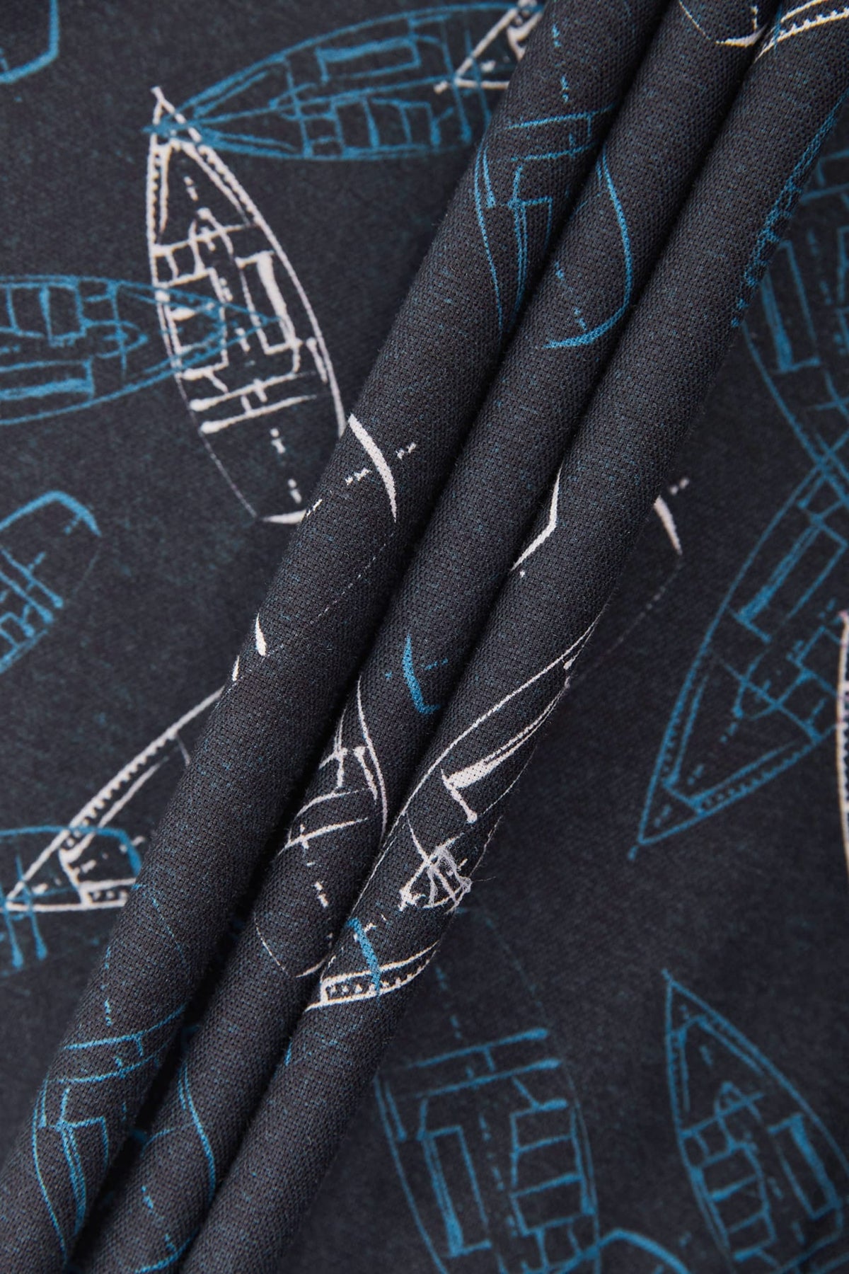 G2000 Shirts Cotton Oxford Boat Digital Print Comfort Fit Short Sleeve Casual Shirt