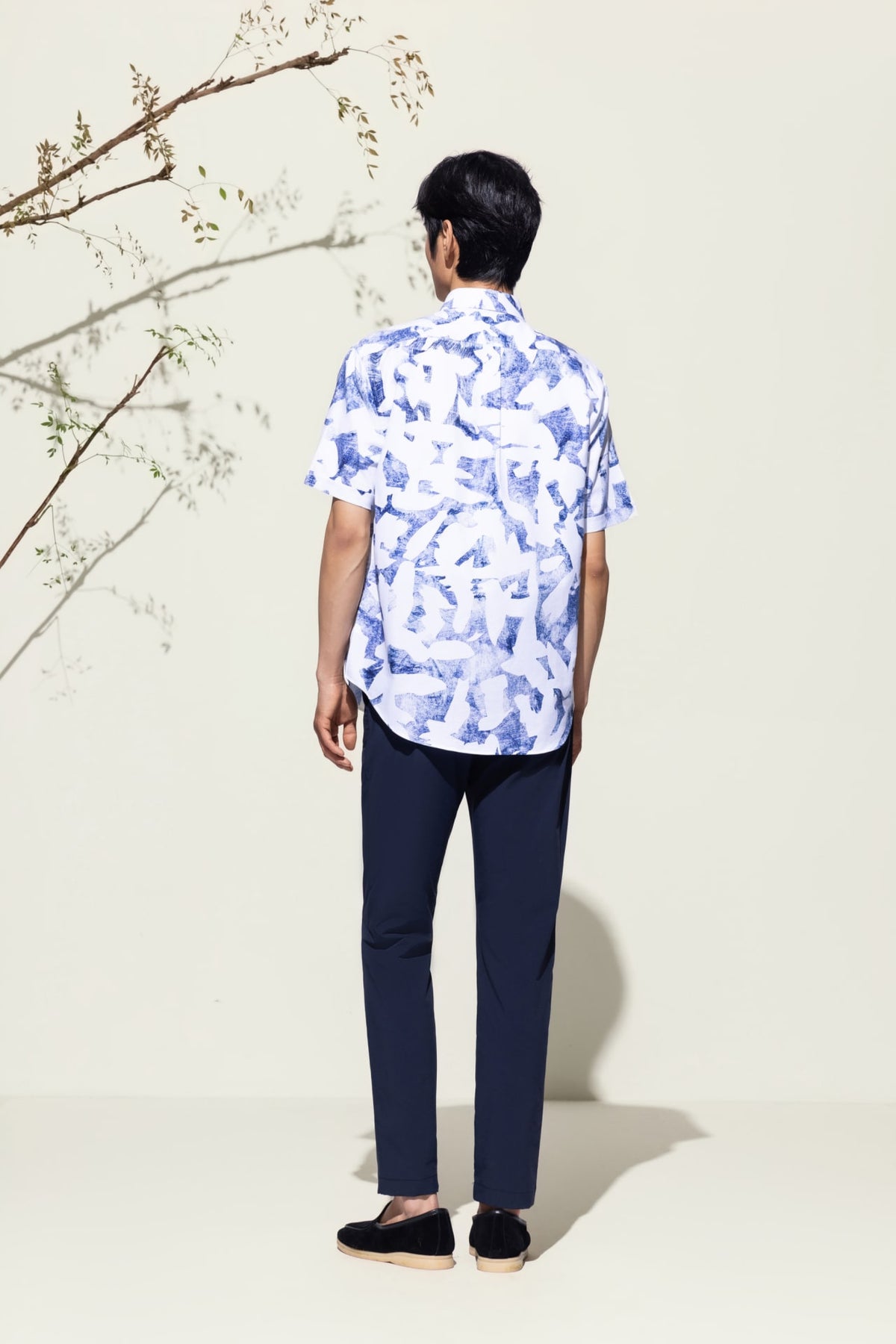 G2000 Shirts Cotton Oxford Ink Scatter Digital Print Comfort Fit Short Sleeve Casual Shirt