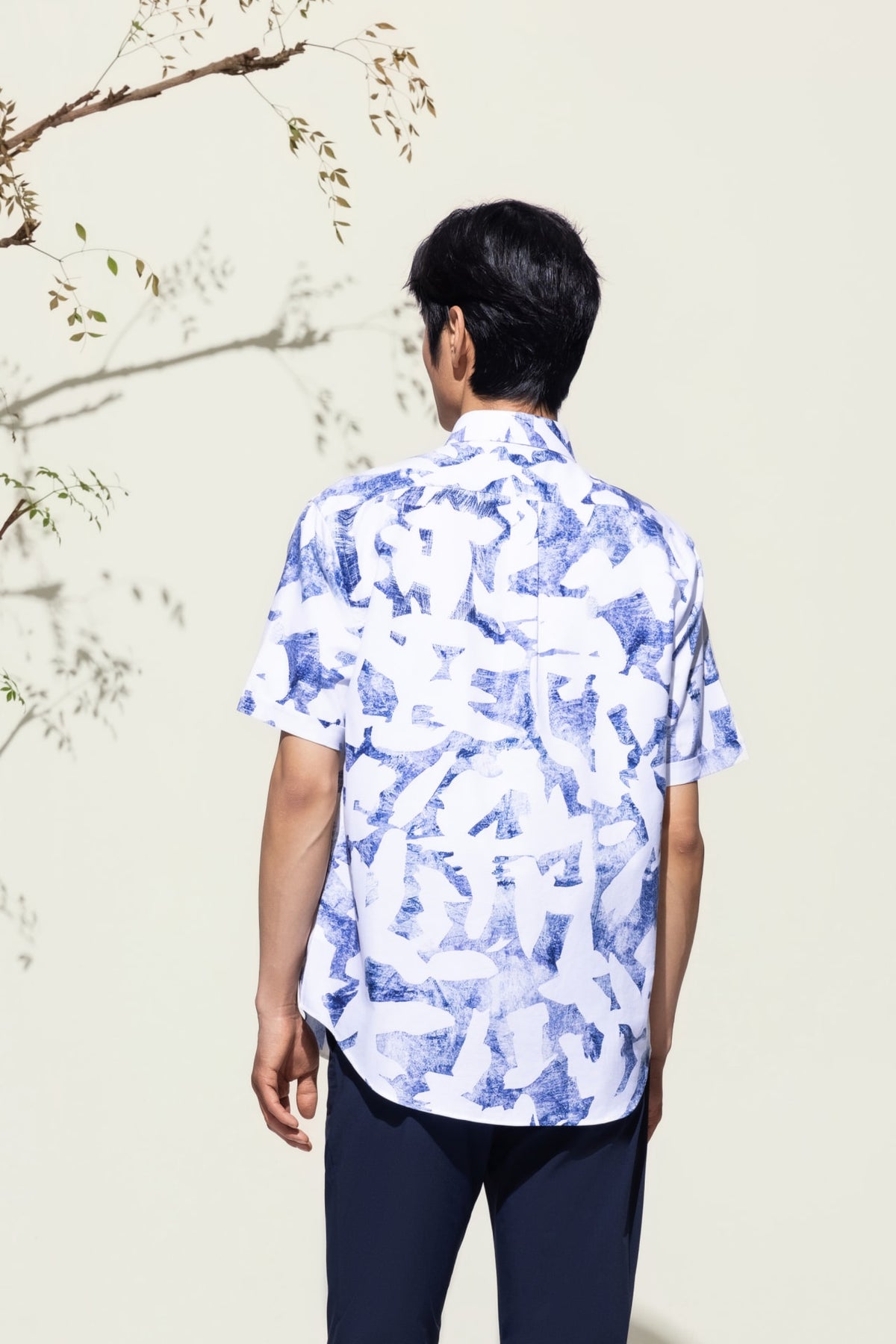 G2000 Shirts Cotton Oxford Ink Scatter Digital Print Comfort Fit Short Sleeve Casual Shirt