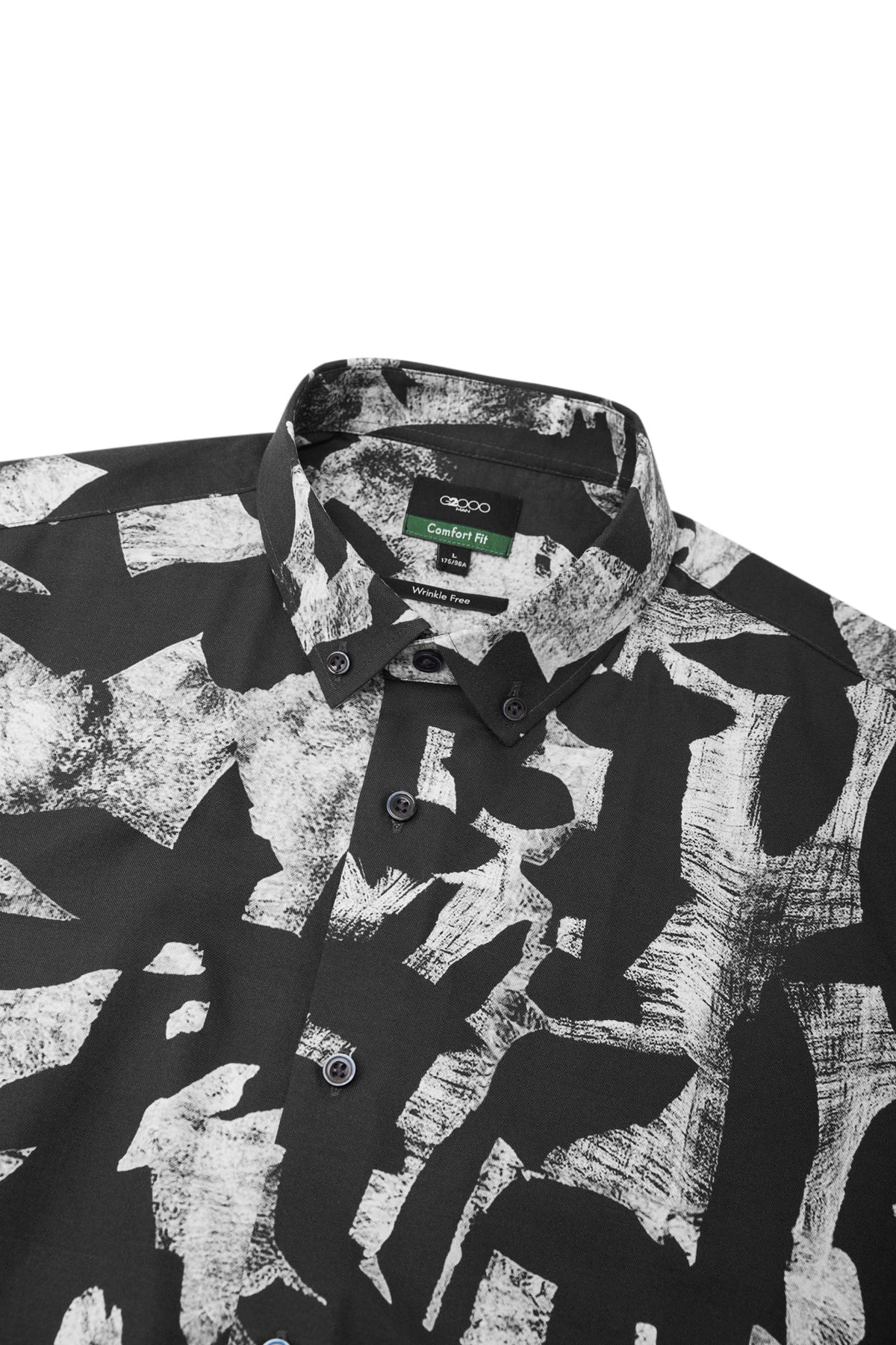 G2000 Shirts Cotton Oxford Ink Scatter Digital Print Comfort Fit Short Sleeve Casual Shirt