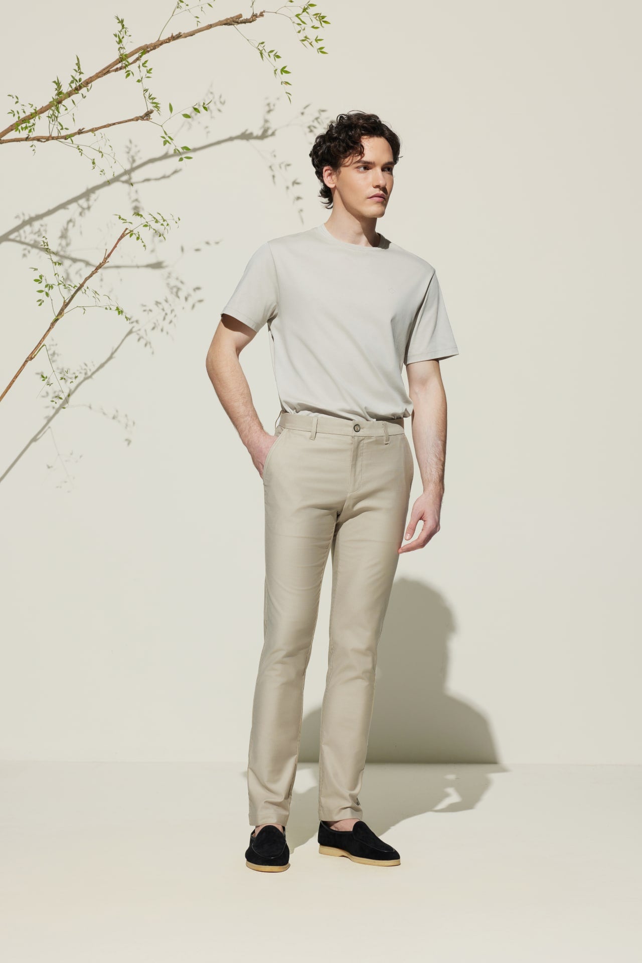Cotton Blend Slim Tapered Fit Twill Casual Pants G2000 Singapore