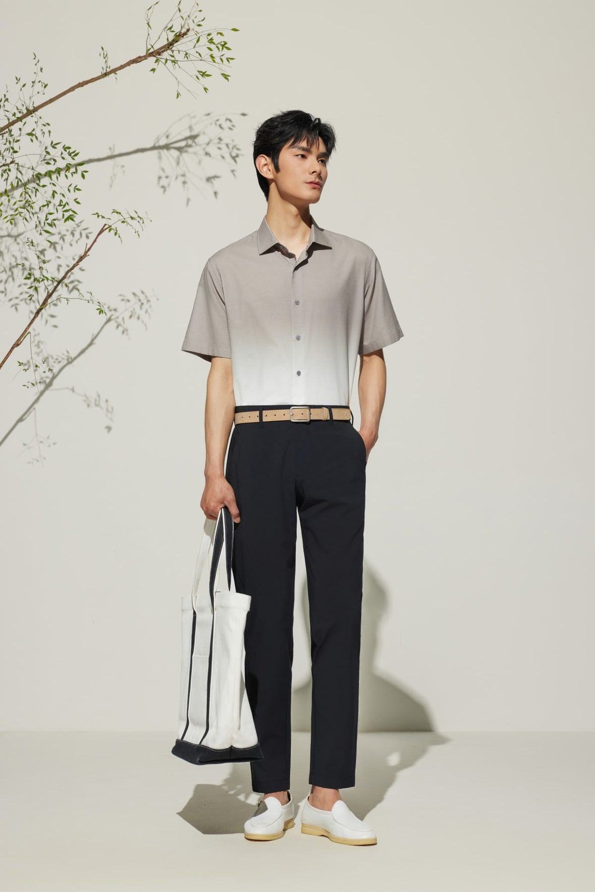 G2000 Pants Poly Cupro Slim Tapered Fit Casual Pants
