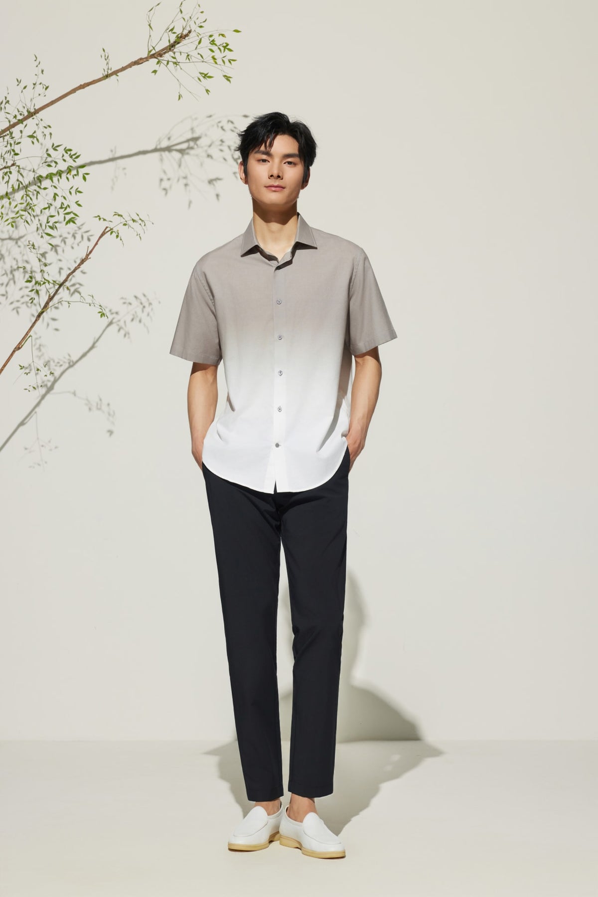 G2000 Pants Poly Cupro Slim Tapered Fit Casual Pants
