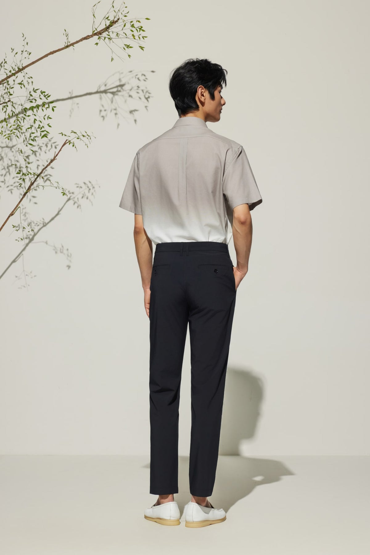 G2000 Pants Poly Cupro Slim Tapered Fit Casual Pants