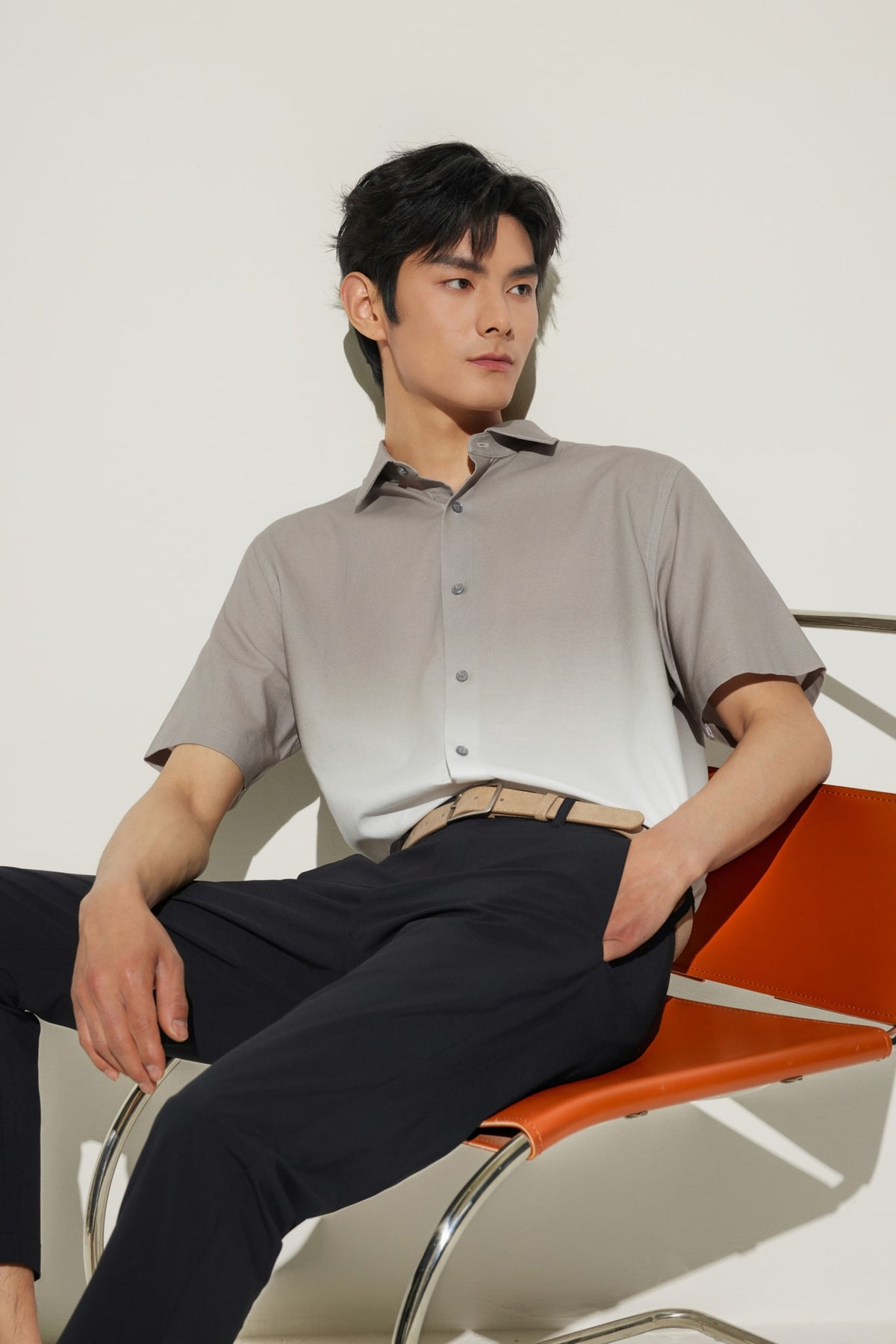 G2000 Pants Poly Cupro Slim Tapered Fit Casual Pants