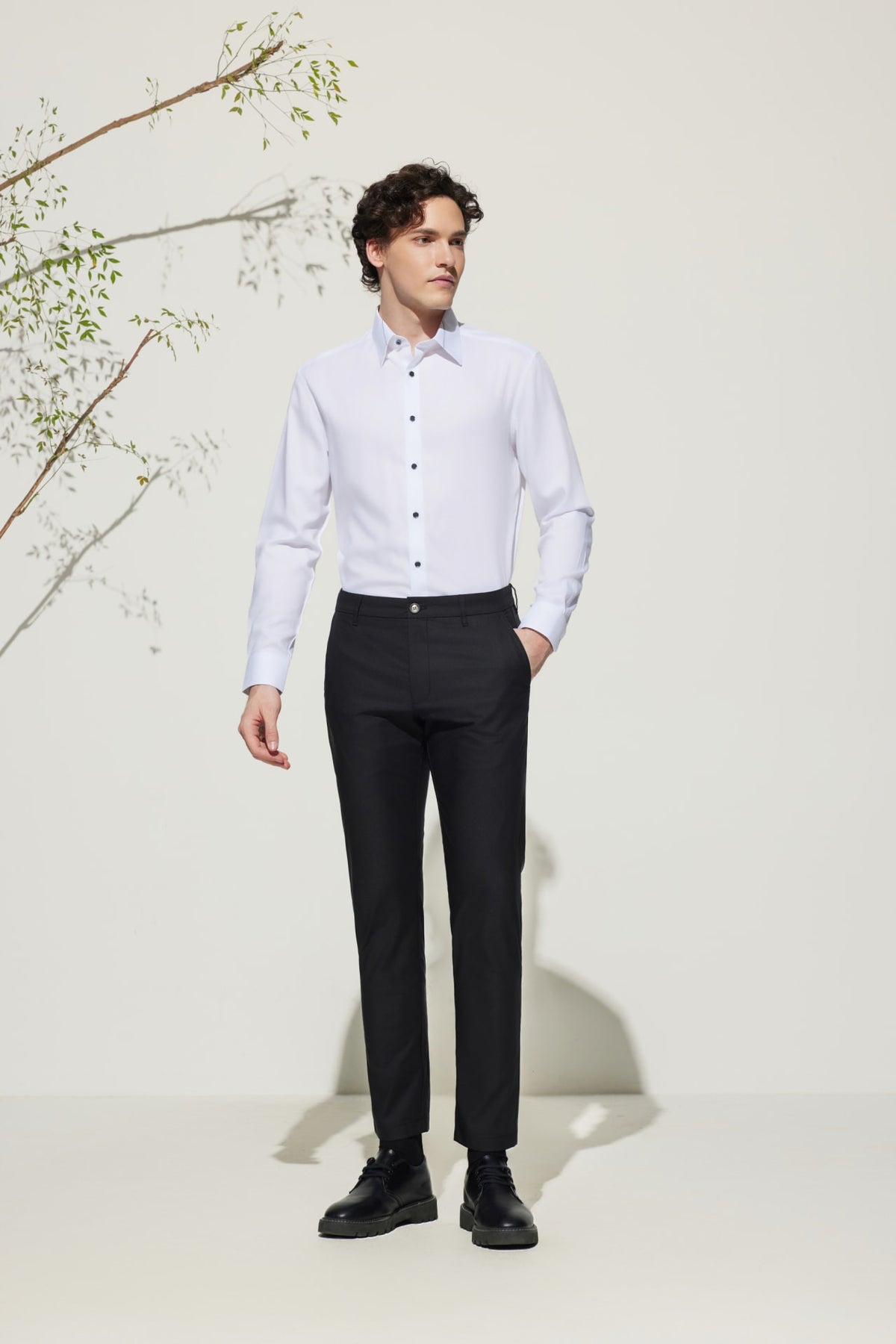 G2000 - Pants - Cotton Blend Slim Tapered Fit Dobby Casual Pants