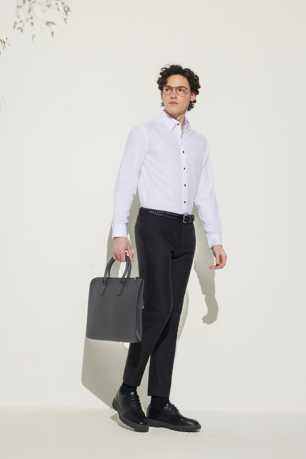 G2000 - Pants - Cotton Blend Slim Tapered Fit Dobby Casual Pants