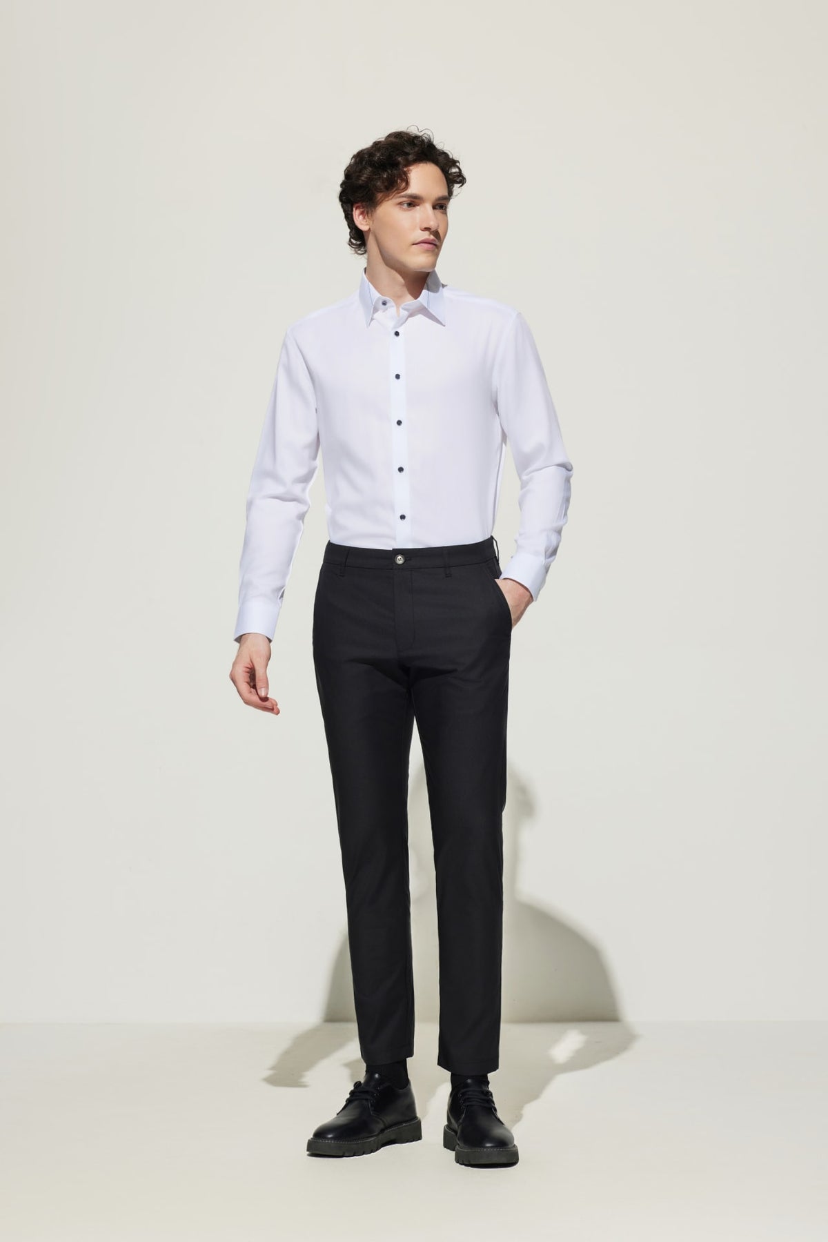 G2000 - Pants - Cotton Blend Slim Tapered Fit Dobby Casual Pants - Darkened Slate - Slim Tapered