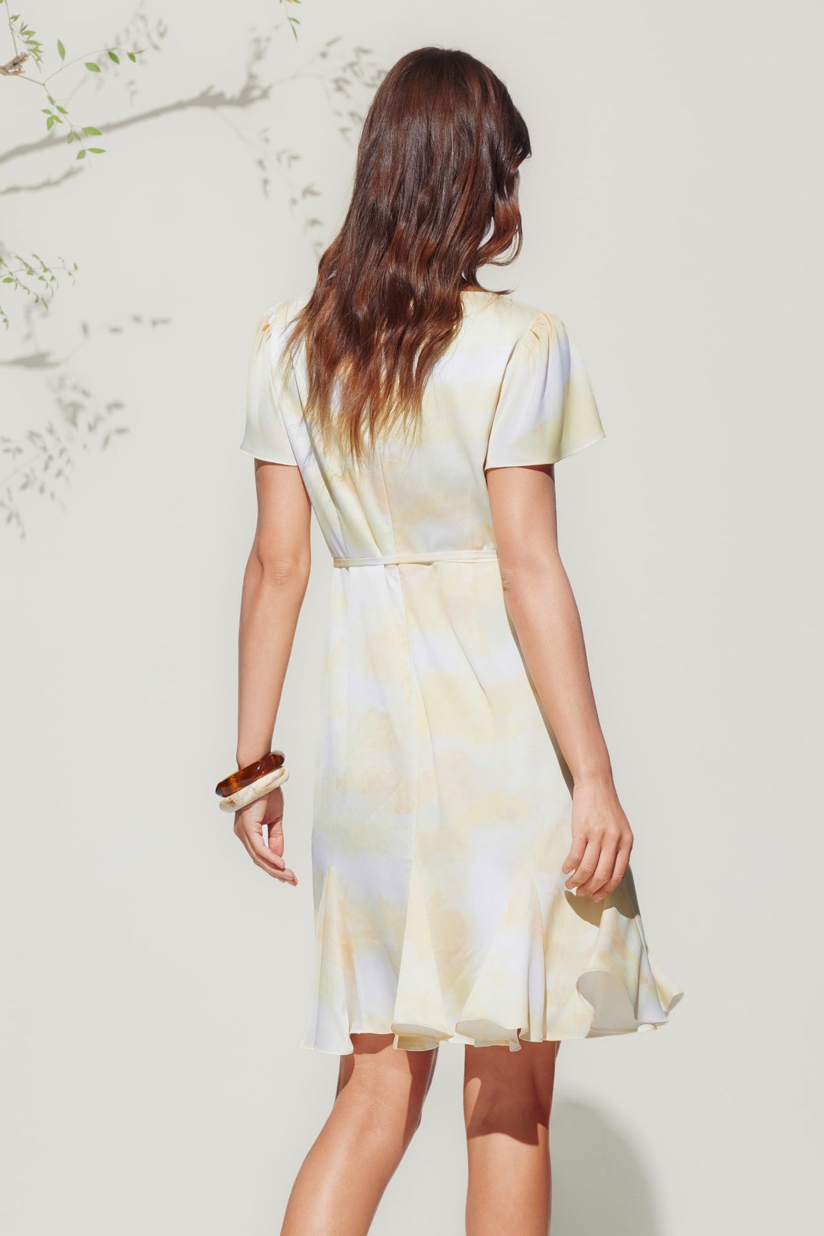 G2000 - Dresses - Satin Floral Print Flare Hem Dress