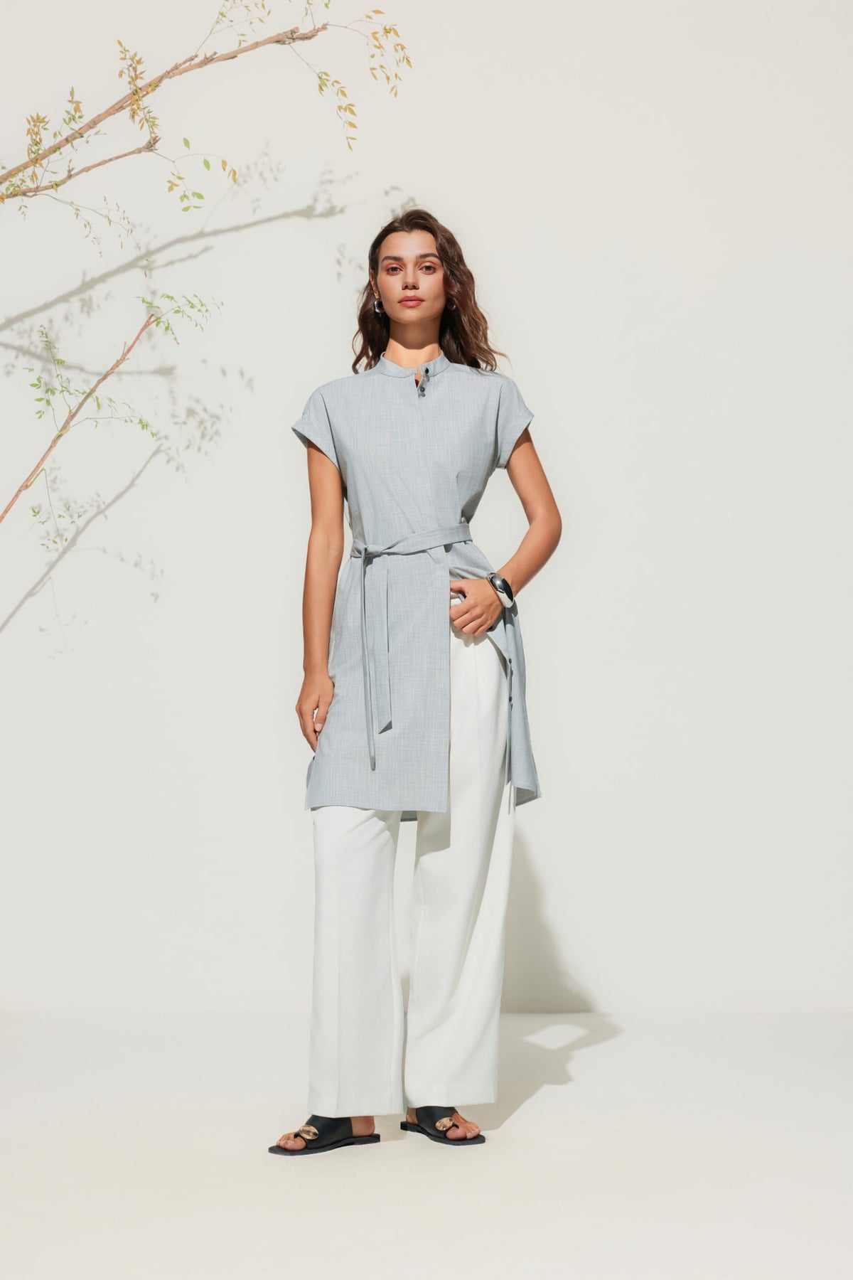 G2000 - Dresses - Stand Collar Shirt Dress