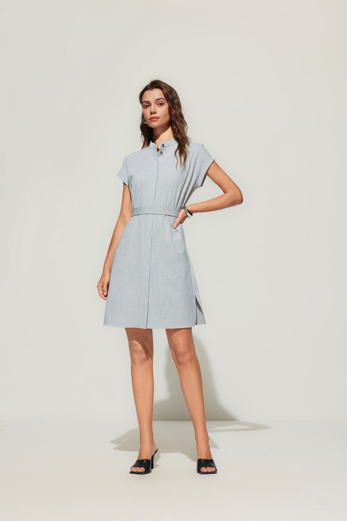 G2000 - Dresses - Stand Collar Shirt Dress - Minted Mist - Regular