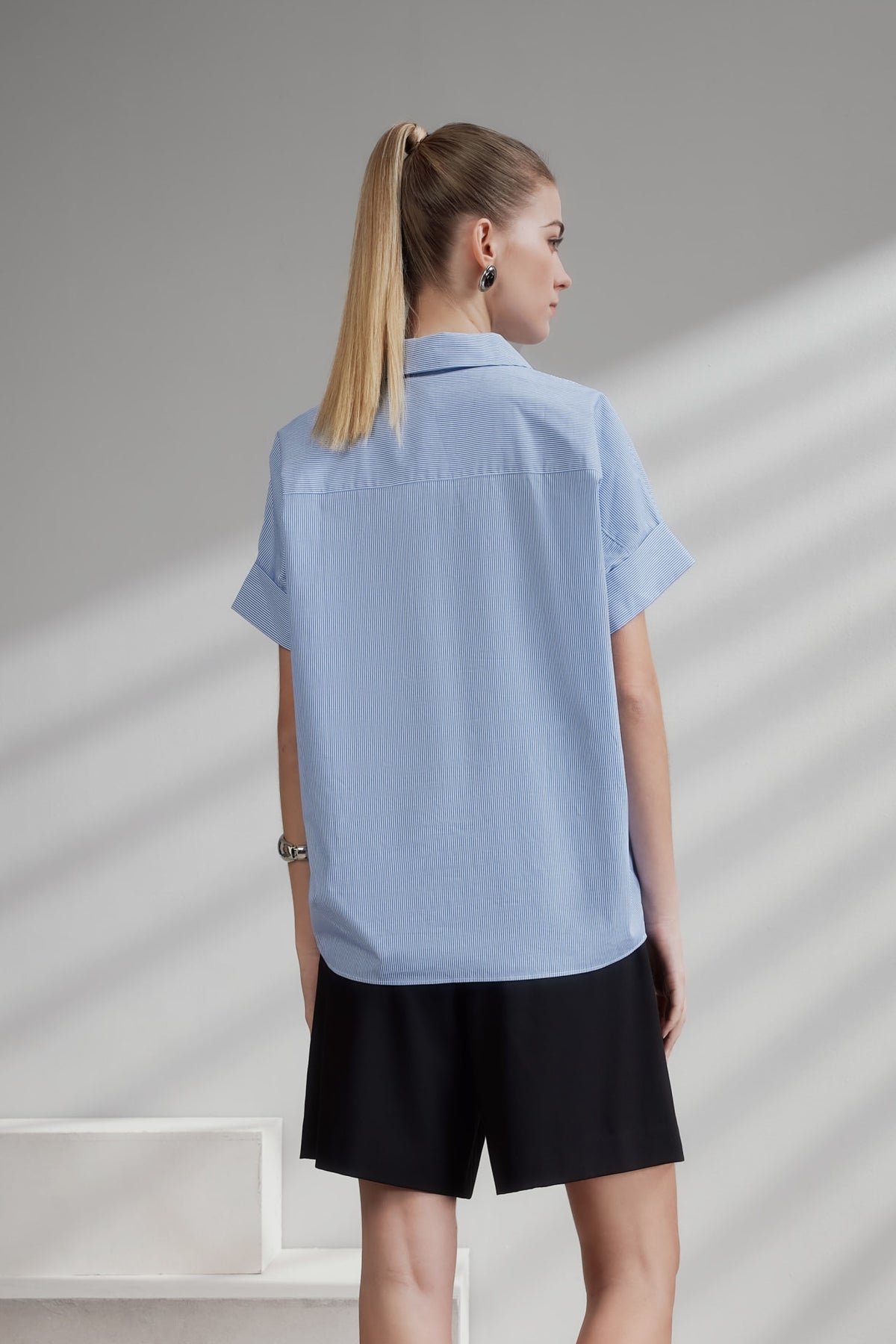 G2000 - Shirts - Cotton Stripe Short Sleeve Casual Shirt