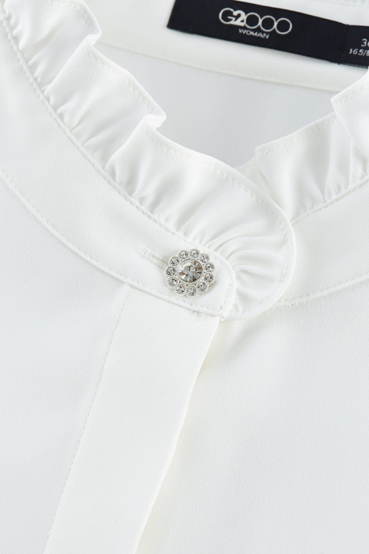 G2000 - Blouses - Satin Ruffled Stand Collar Blouse