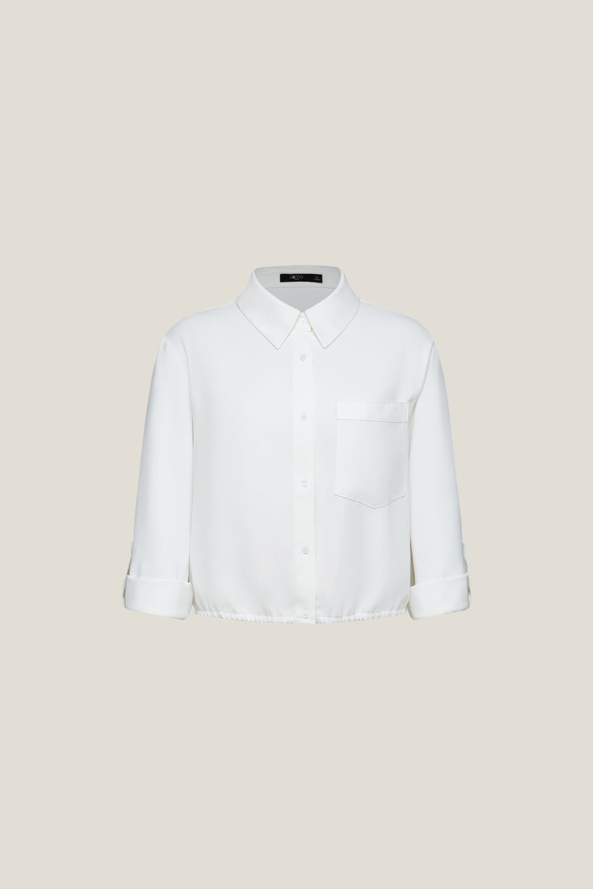 G2000 Blouses Satin Rolled Sleeves Shirt Blouse Frosted Porcelain Regular