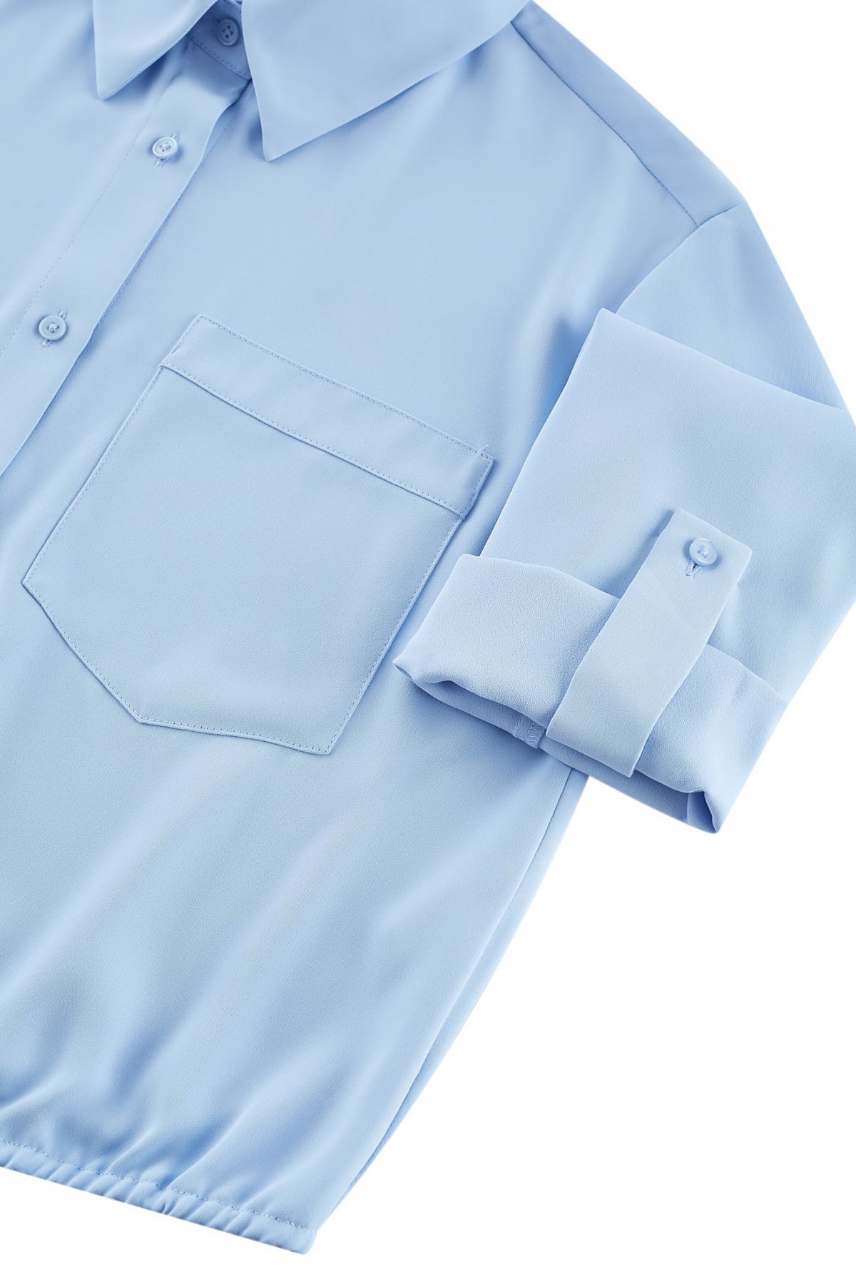 G2000 - Blouses - Satin Rolled Sleeves Shirt Blouse