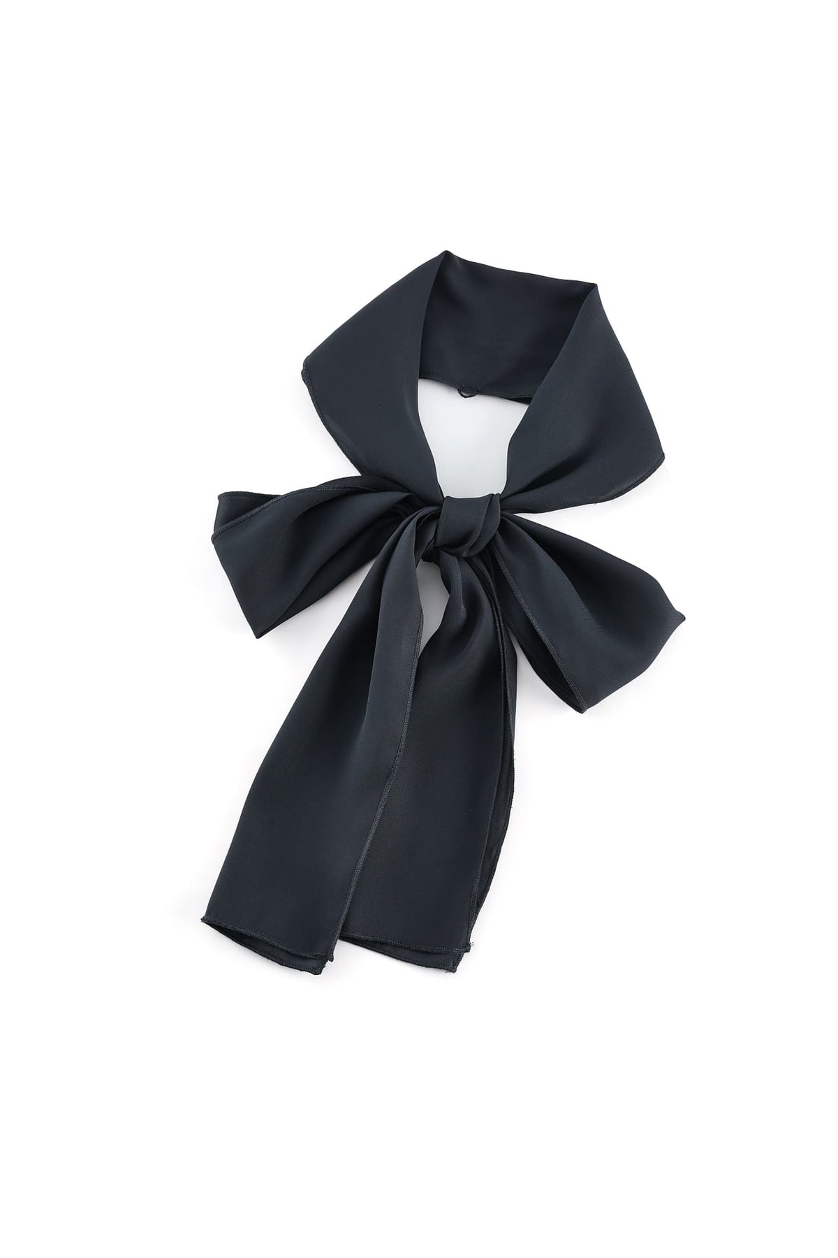 G2000 - Blouses - Satin Stand Collar Blouse With Detachable Contrasting Tie