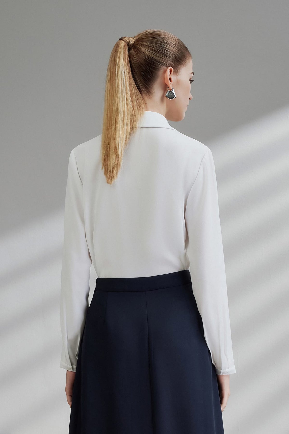 G2000 - Blouses - Regular Fit Shirt Blouse With Detachable Pleated Tie