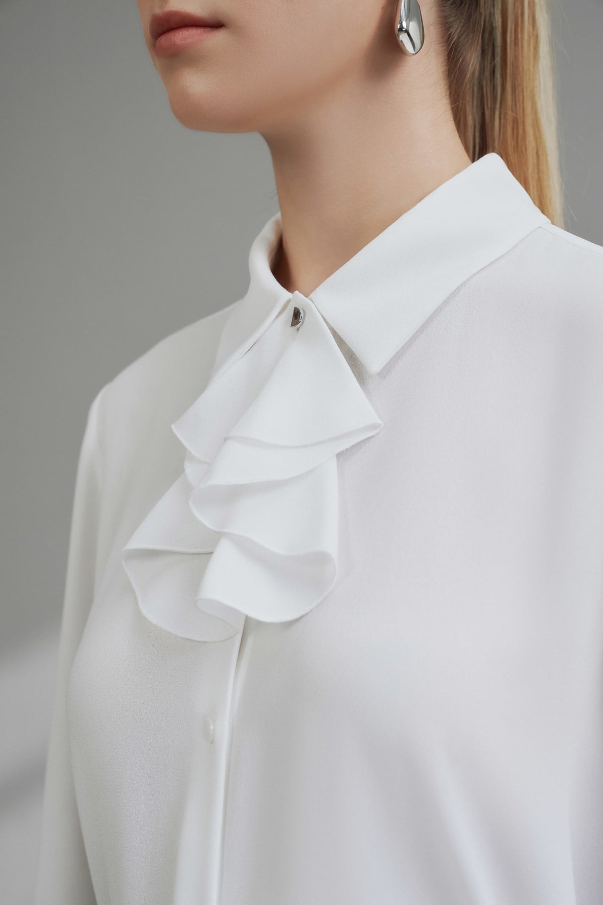 G2000 - Blouses - Regular Fit Shirt Blouse With Detachable Pleated Tie