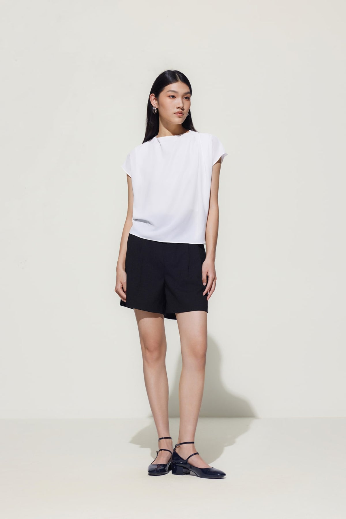 G2000 Blouses Drapped Neck Blouse Polished Frost Regular