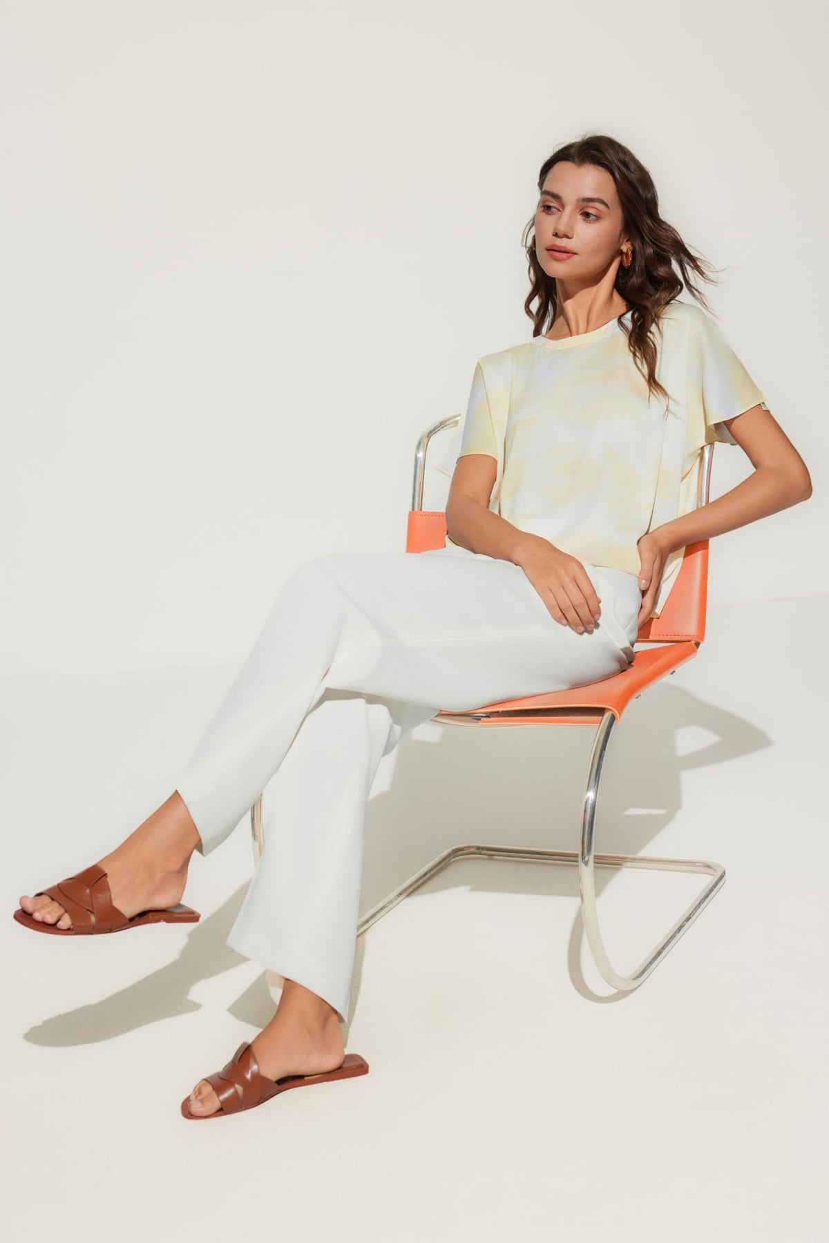 G2000 Blouses Satin Watercolor Printed Blouse