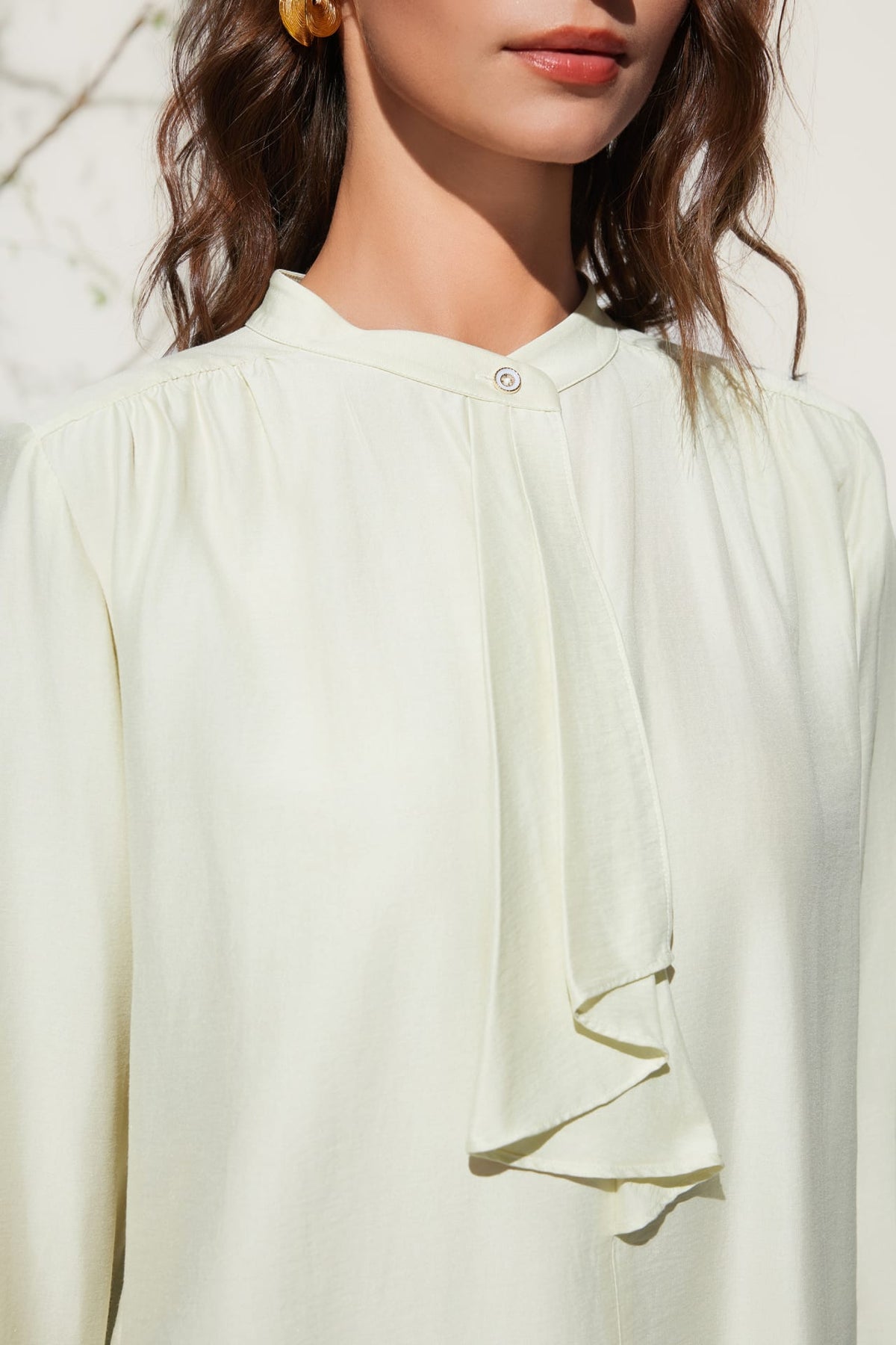 G2000 - Blouses - Stand Collar Tie Blouse