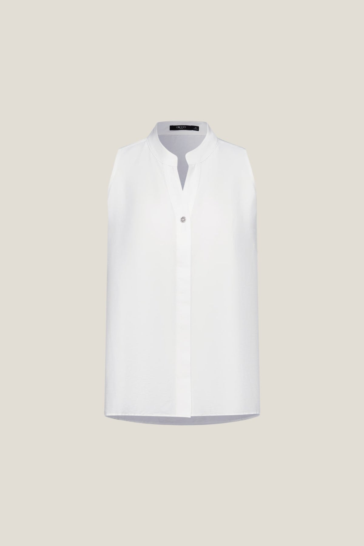 G2000 Blouses Stand Collar Top With Hi-Low Fit Hem